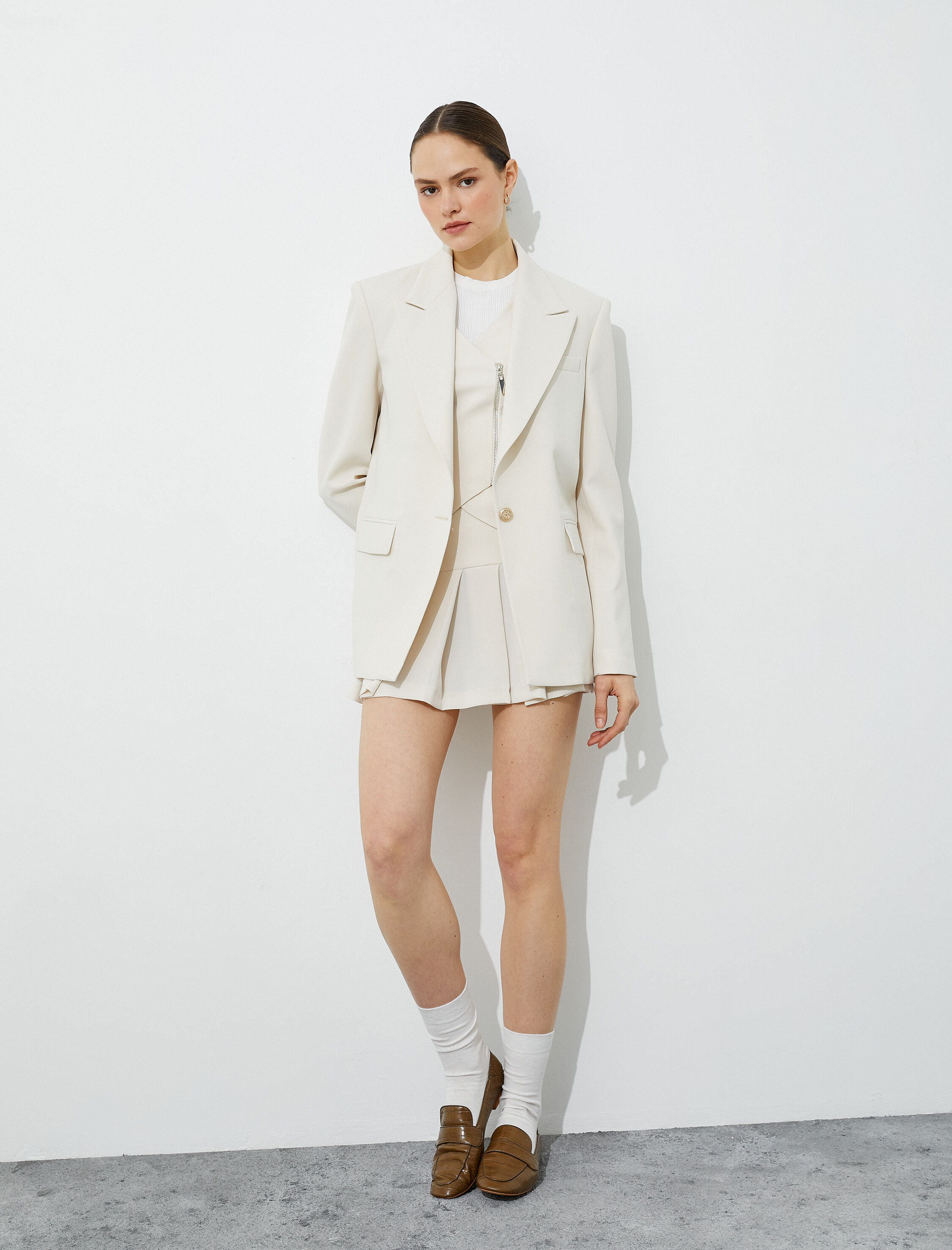   Gold Düğmeli Blazer Ceket