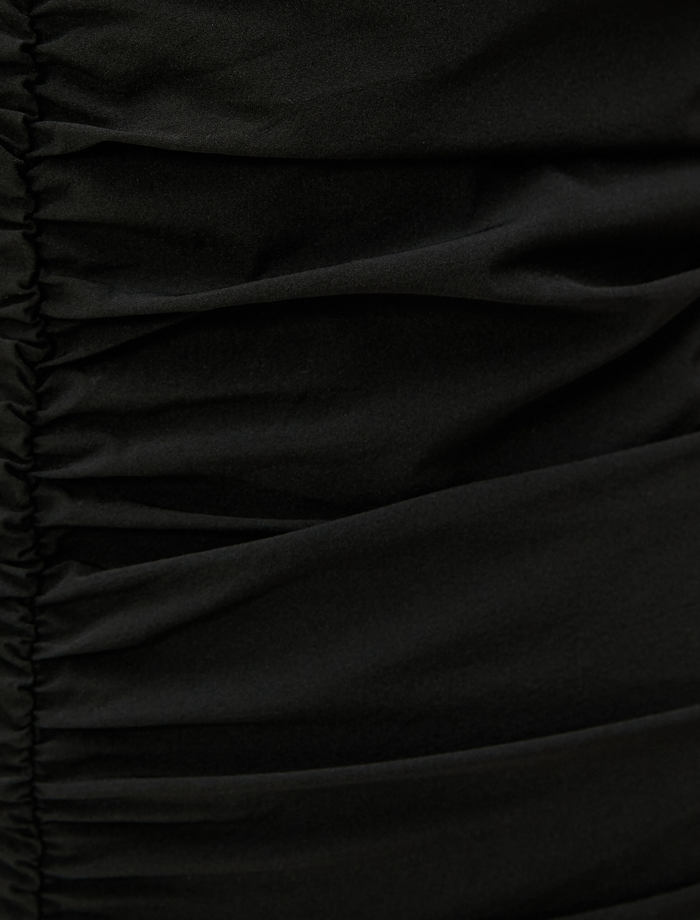   Mini Elbise Drapeli Tek Omuz Pencere Detaylı