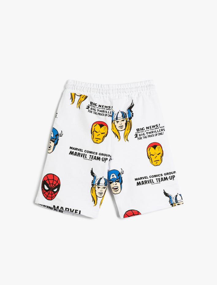 Erkek Çocuk Avengers Şort Lisanslı Beli Bağlamalı Cepli Pamuklu