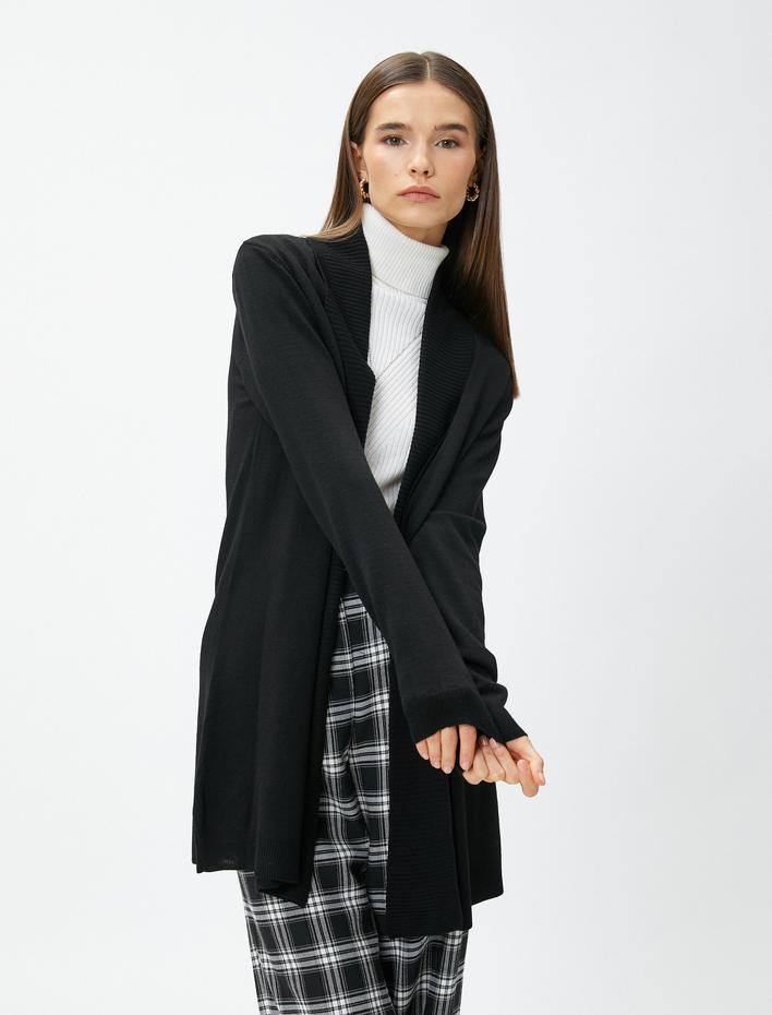  Oversize Triko Hırka Şal Yaka