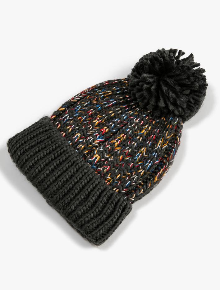 Erkek Çocuk Triko Bere Ponpon Detaylı