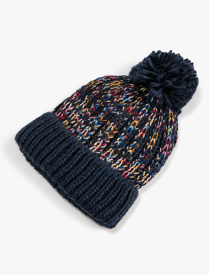 Erkek Çocuk Triko Bere Ponpon Detaylı