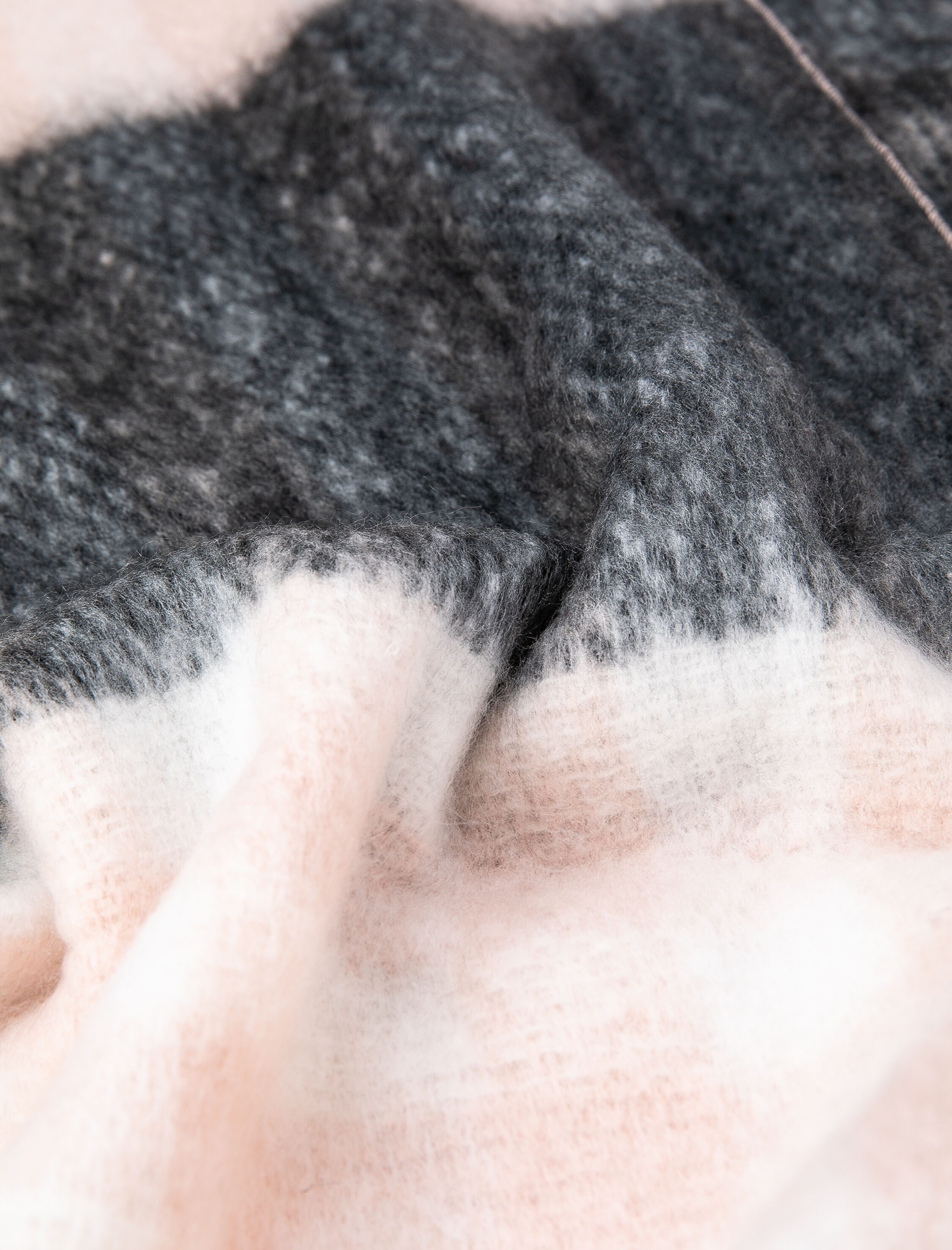  Kadın Atkı Püsküllü Yumuşak Dokulu Renk Kontrastlı