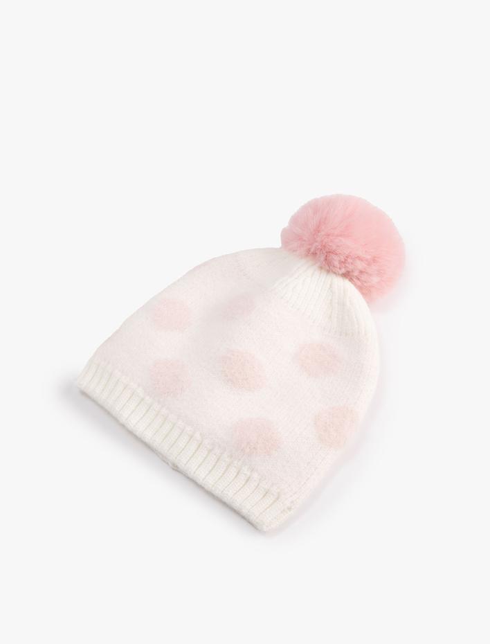 Kız Bebek Bere Yumuşak Dokulu Ponpon Detaylı