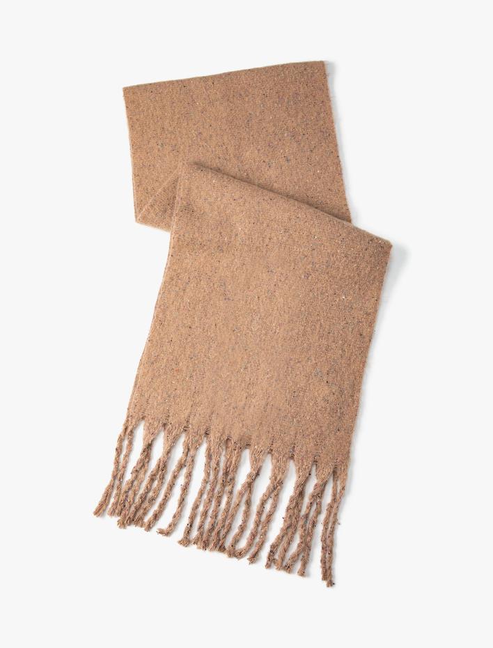 Kadın Basic Atkı Yumuşak Dokulu Püsküllü