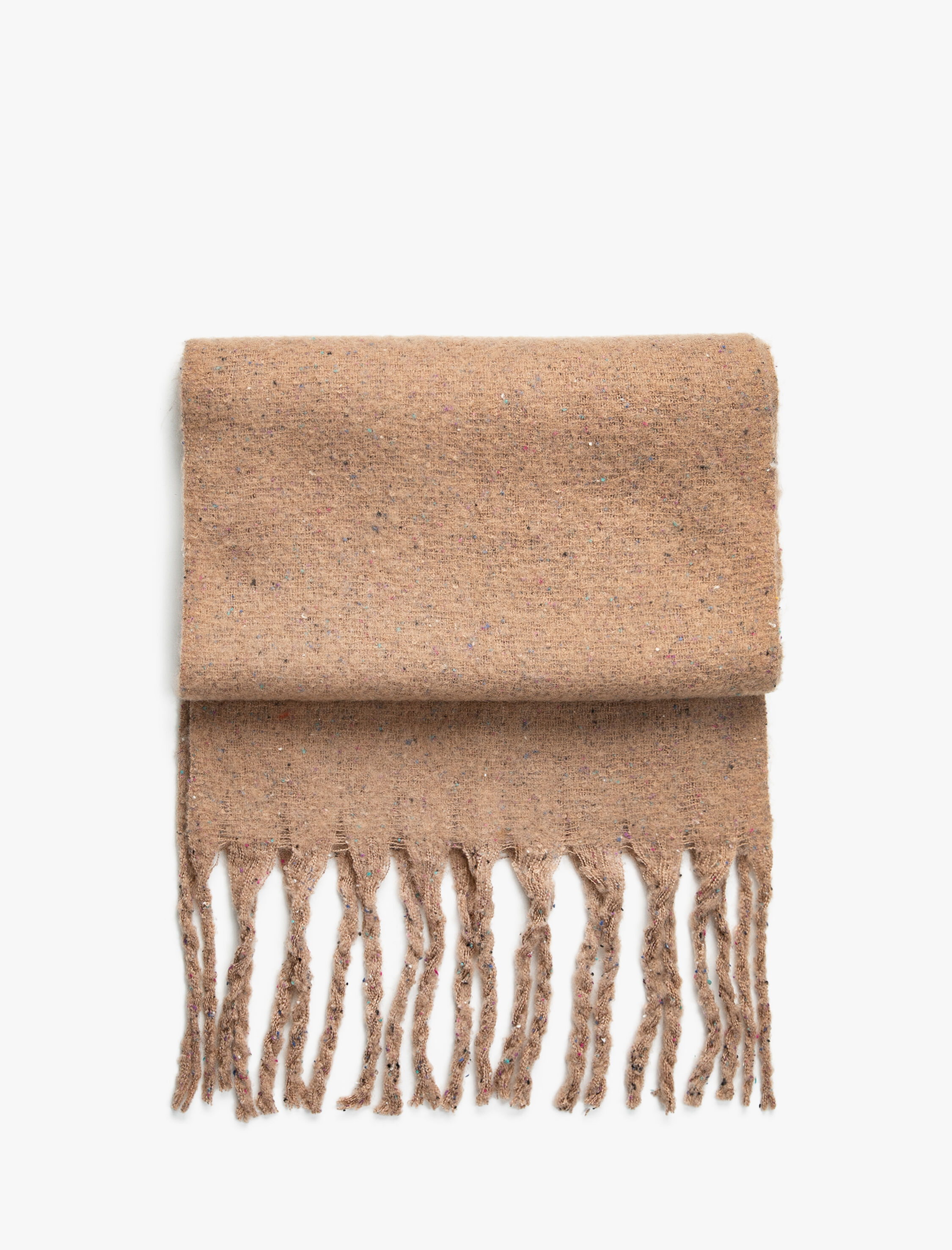  Kadın Basic Atkı Yumuşak Dokulu Püsküllü