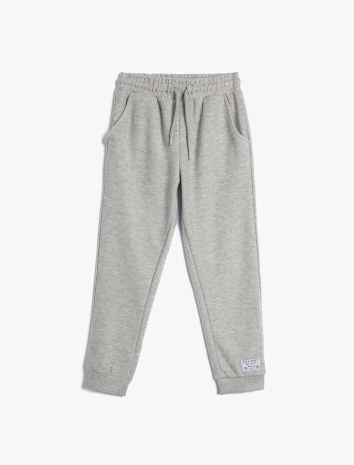 Erkek Çocuk Basic Jogger Eşofman Altı Beli Bağlamalı Cepli Şardonlu