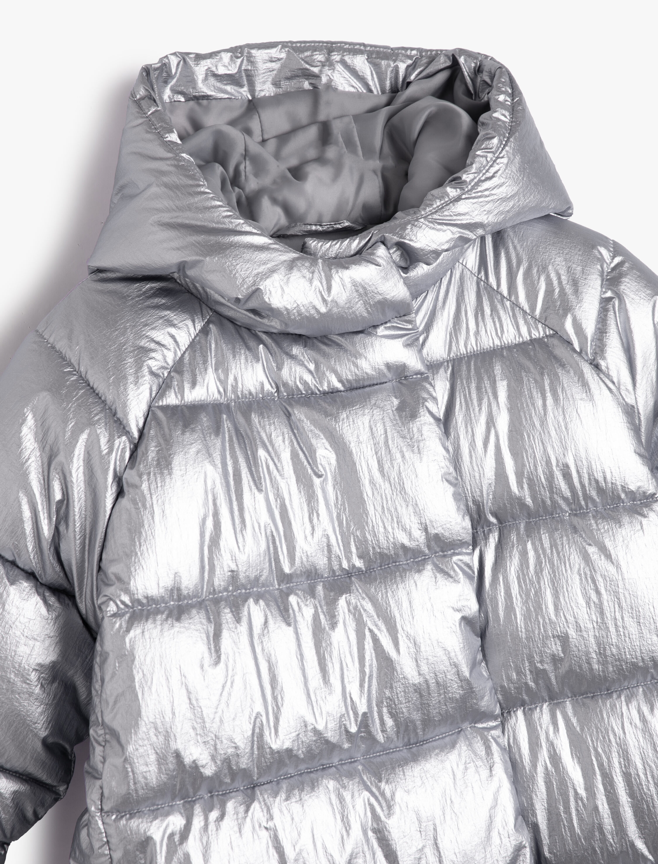  Kız Çocuk Uzun Şişme Mont Kapşonlu Dolgulu Fermuarlı Cepli