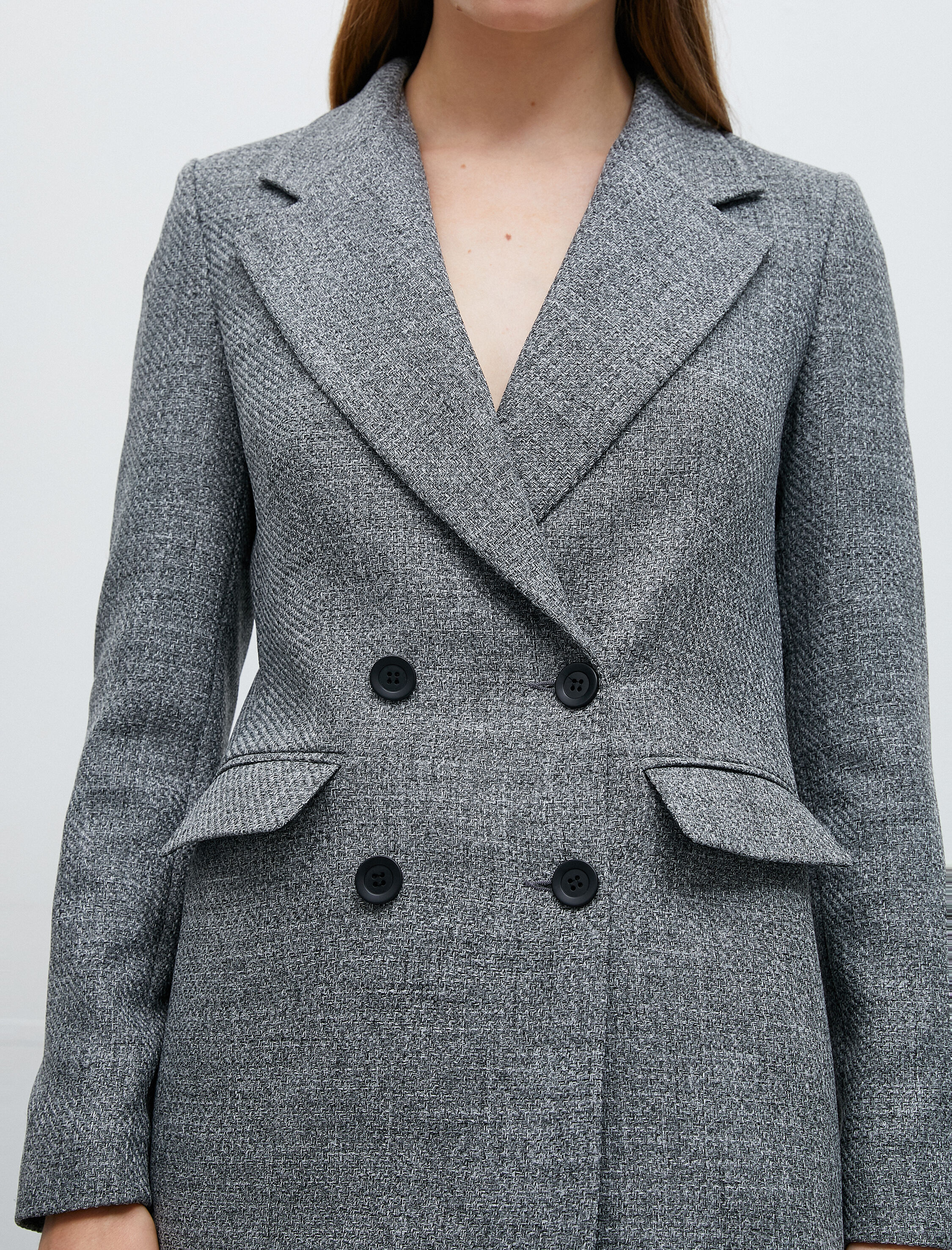   Blazer Ceket Kruvaze Kapaklı Cep Detaylı Düğmeli