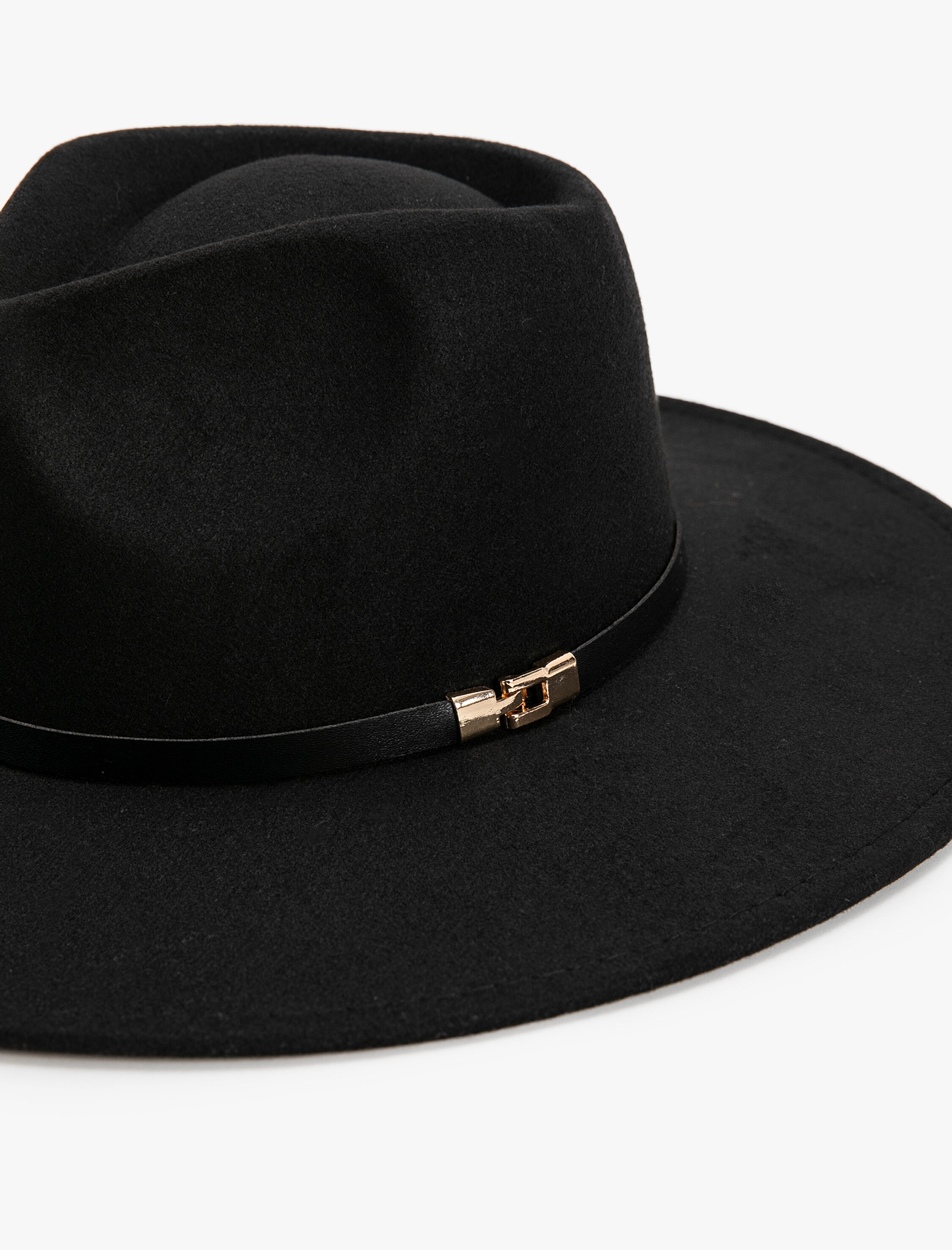  Kadın Fötr Şapka Bant Detaylı