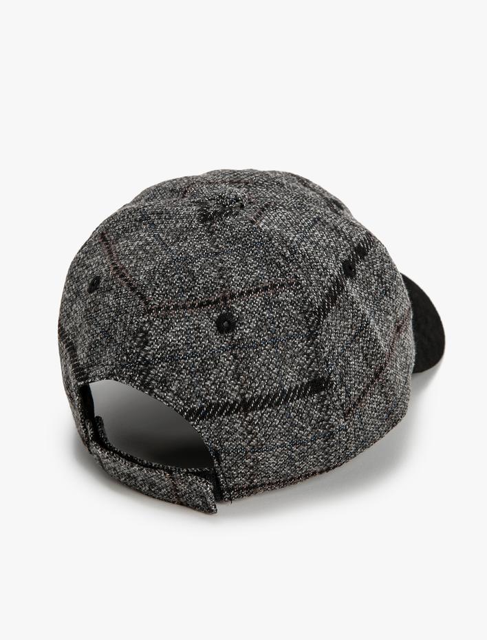Erkek Kep Şapka Ekose Desenli