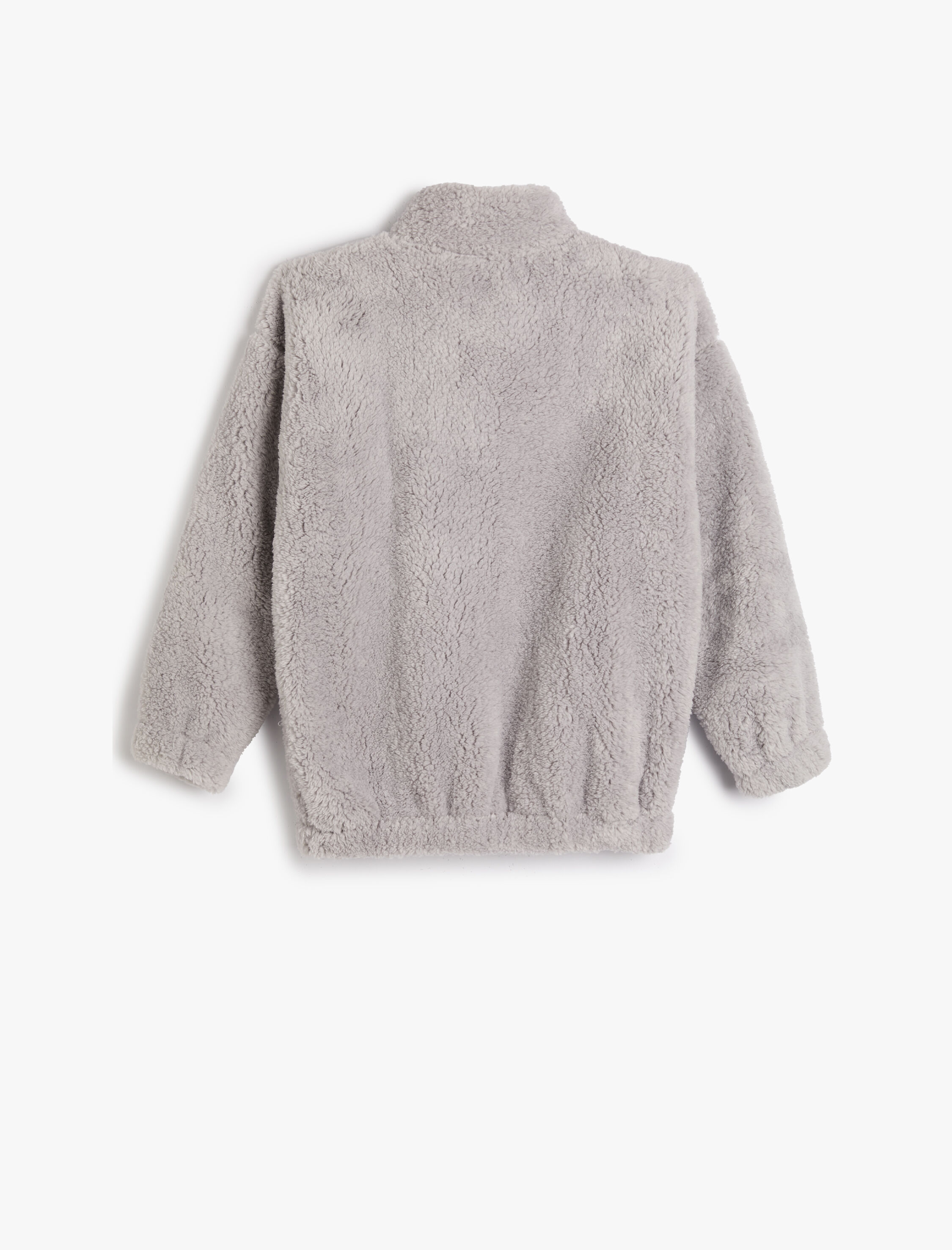  Erkek Çocuk Peluş Sweat Yarım Fermuar Detaylı Dik Yaka İşlemeli Beli ve Manşetleri Lastikli
