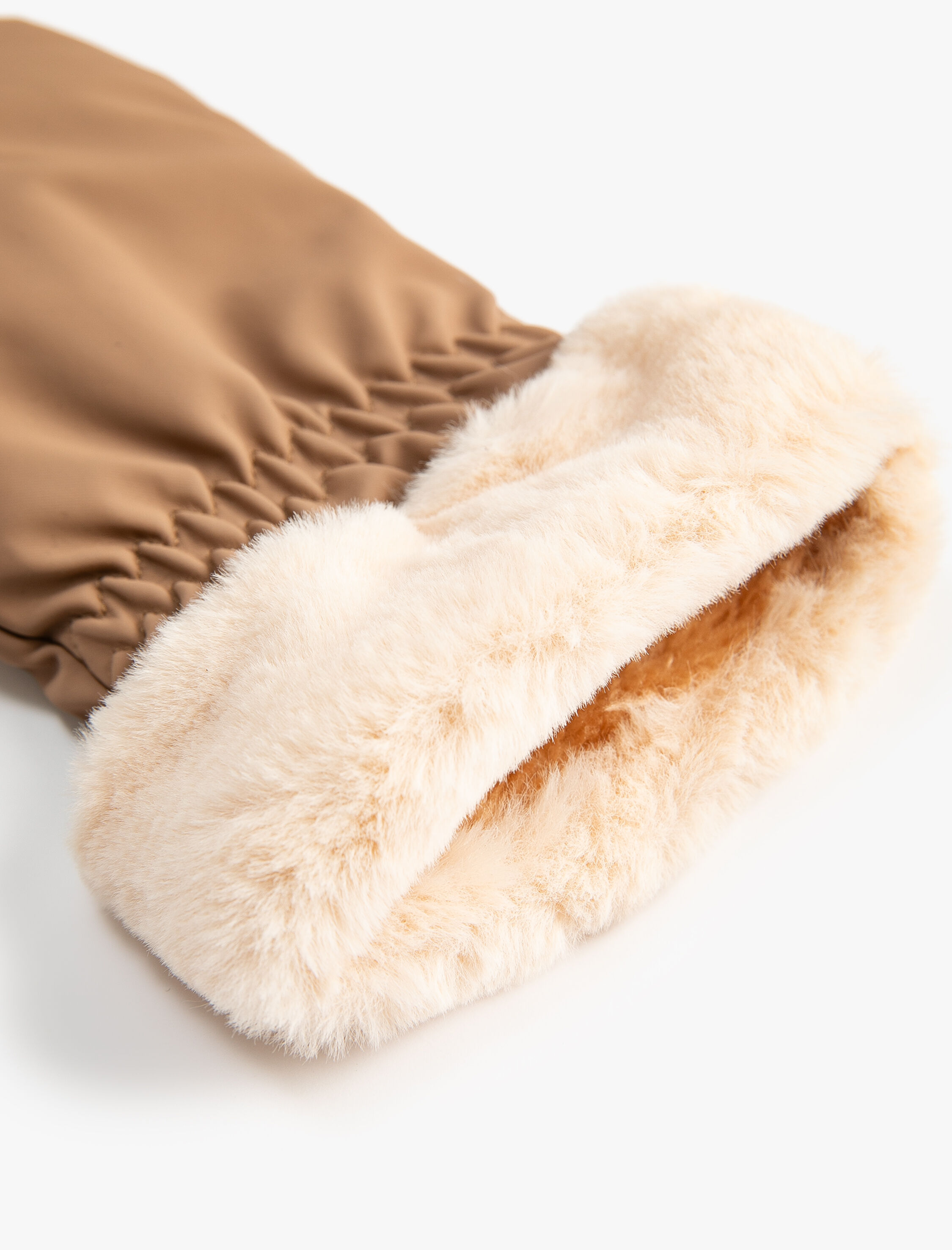  Kadın Parmaksız Eldiven Suni Kürk Detaylı İçi Peluş