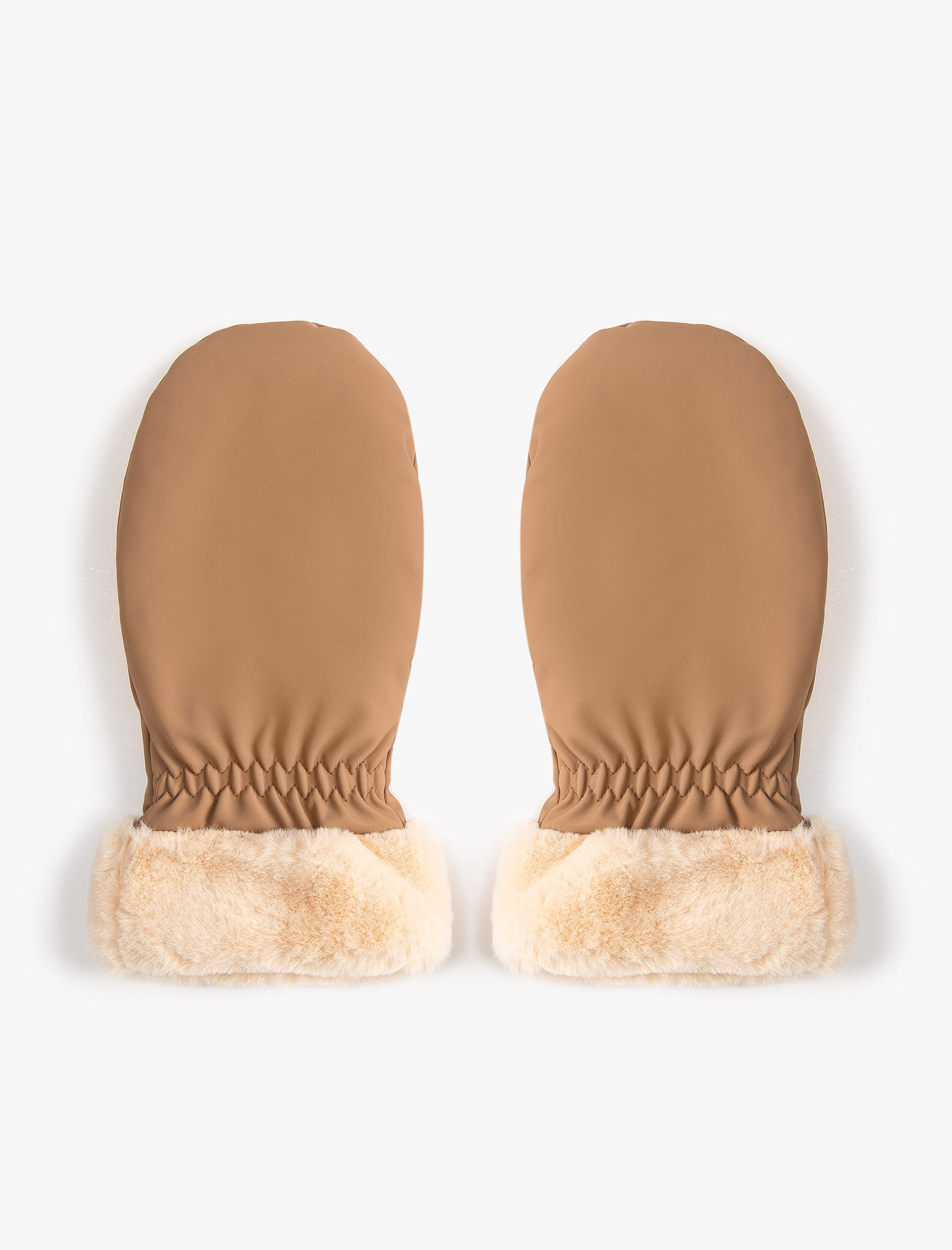  Kadın Parmaksız Eldiven Suni Kürk Detaylı İçi Peluş