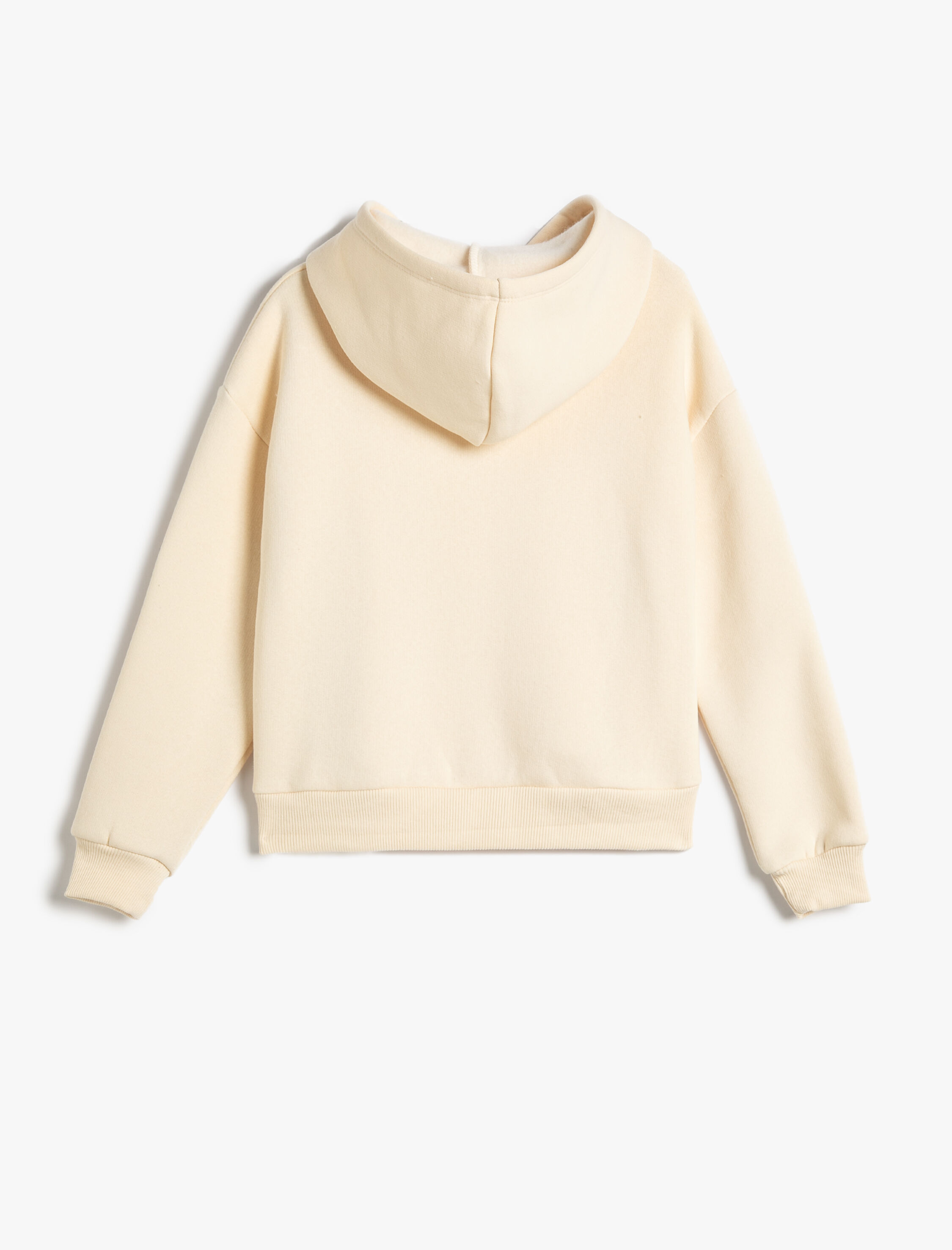  Kız Çocuk Kapşonlu Sweatshirt Şardonlu İşleme Detaylı Uzun Kollu