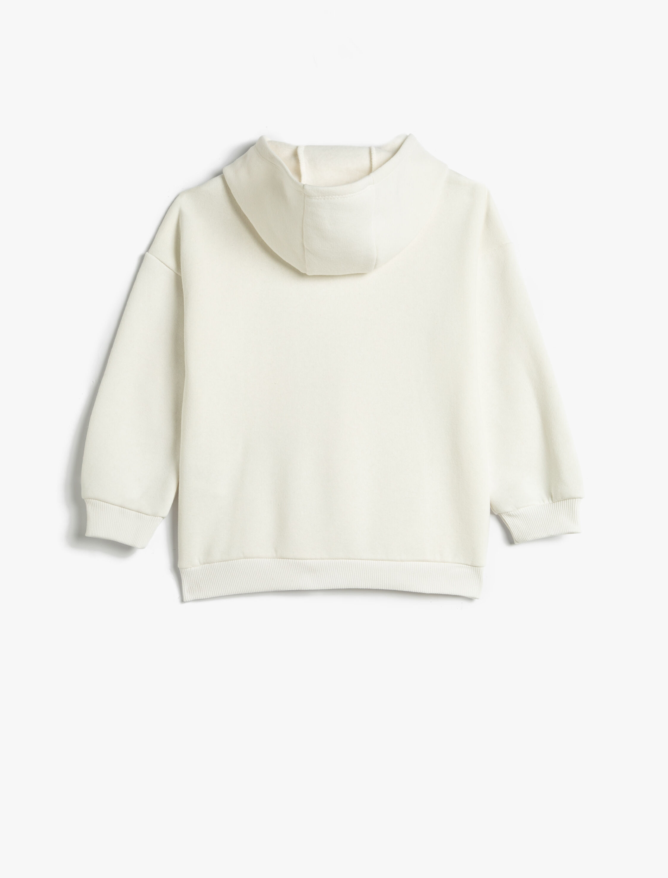  Kız Çocuk Teddy Baskılı Kapşonlu Sweatshirt Uzun Kollu Şardonlu