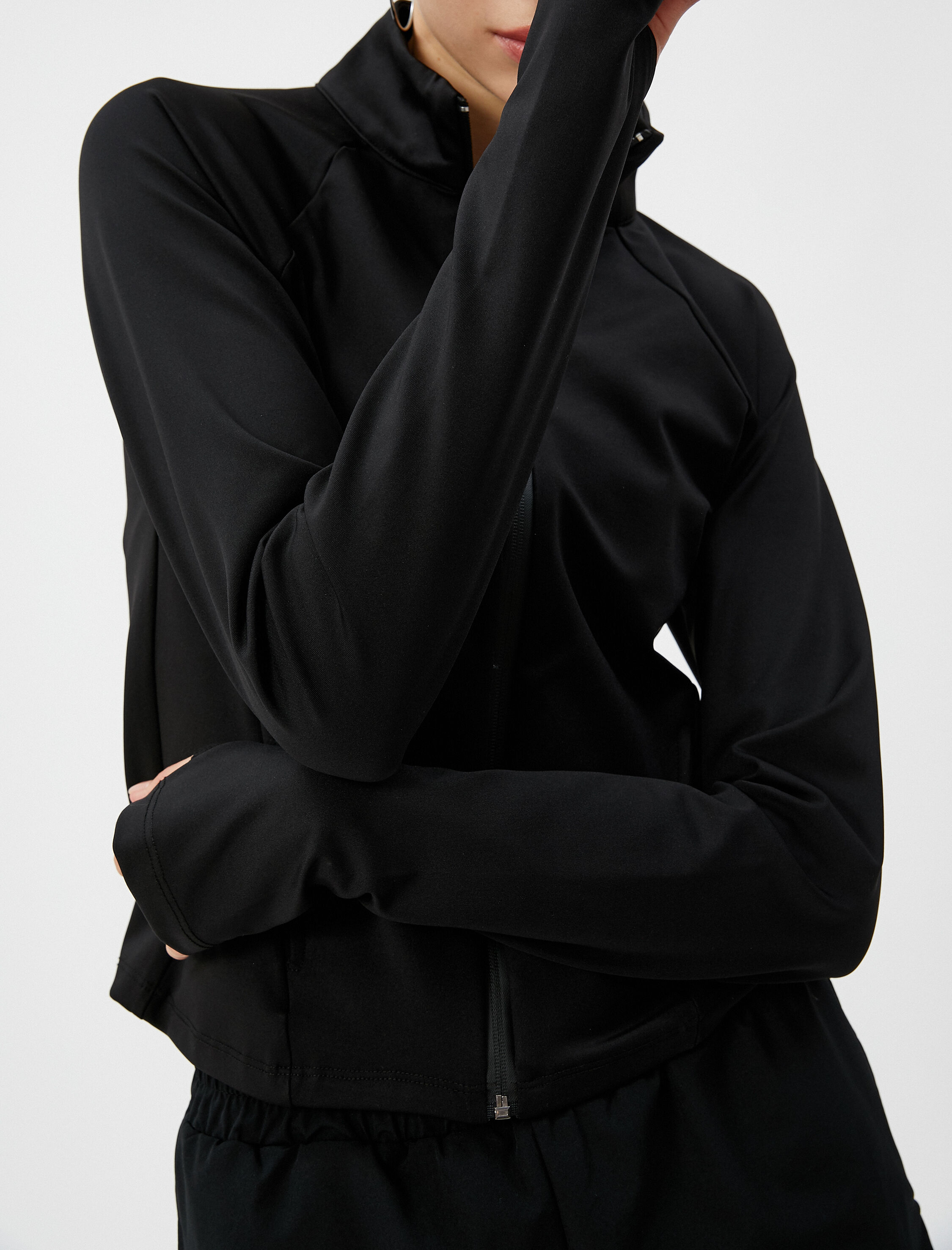   Koşu Ceketi Fermuarlı Dik Yaka Cepli Şardonlu Ekstra Sıcak İç Yüzey