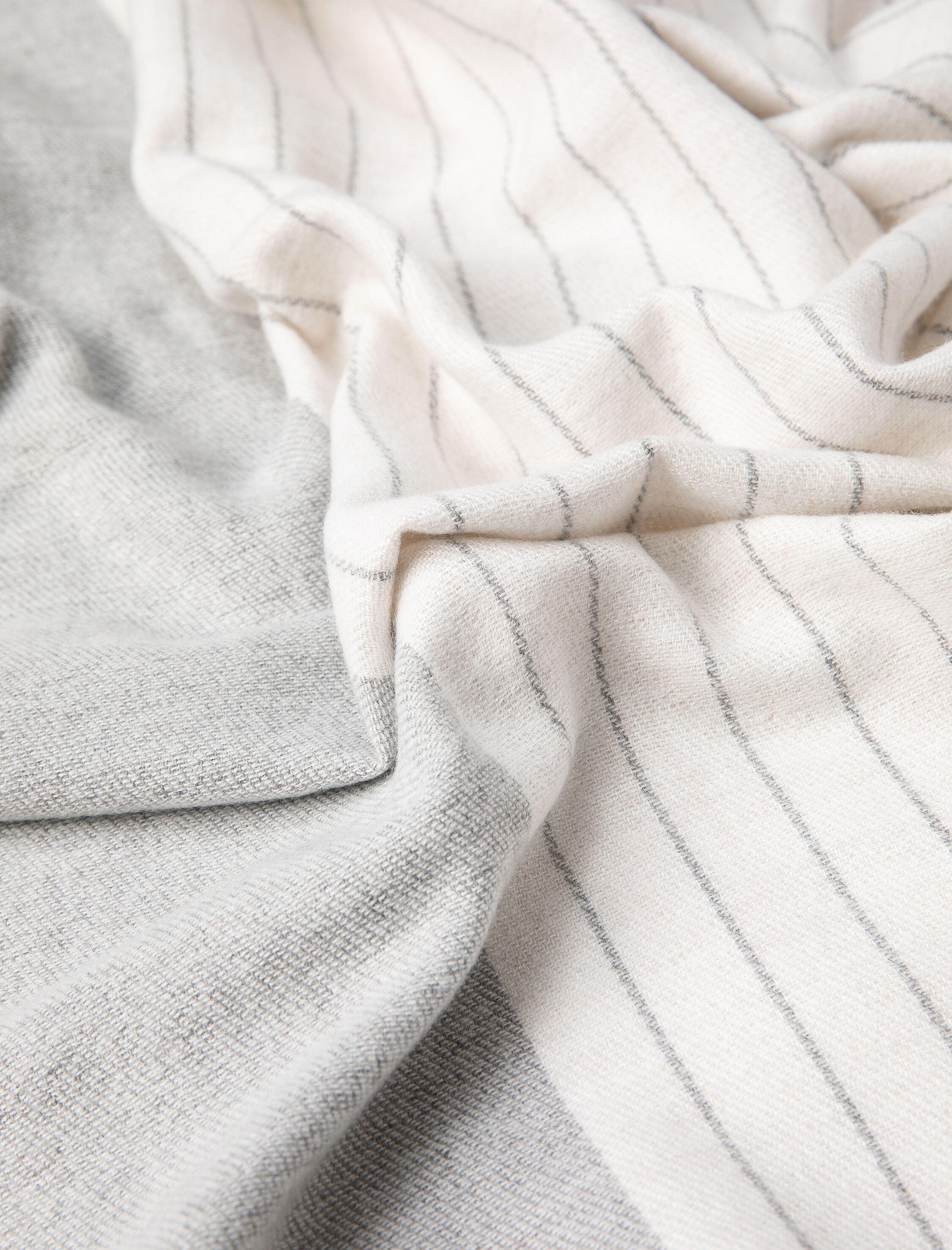  Kadın Çizgili Atkı Yumuşak Dokulu Püsküllü