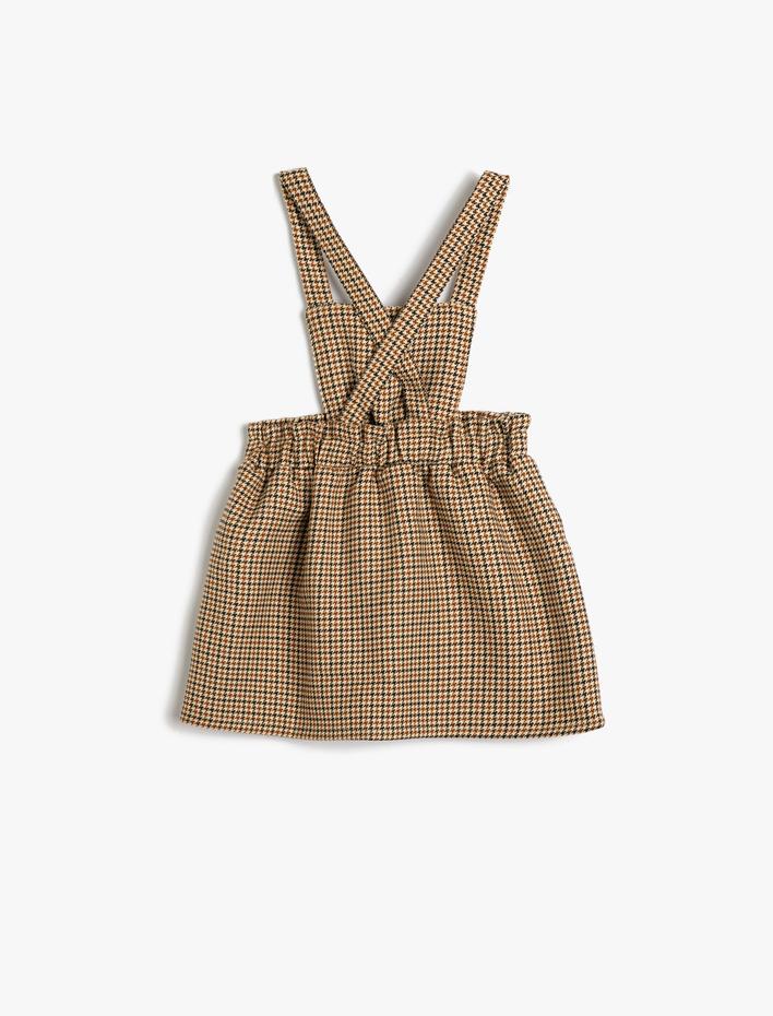 Kız Bebek Salopet Elbise Düğme Detaylı