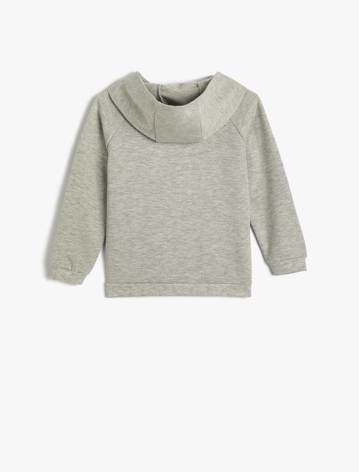 Erkek Bebek Superman Kapşonlu Sweatshirt Lisanslı Uzun Kollu Şardonlu