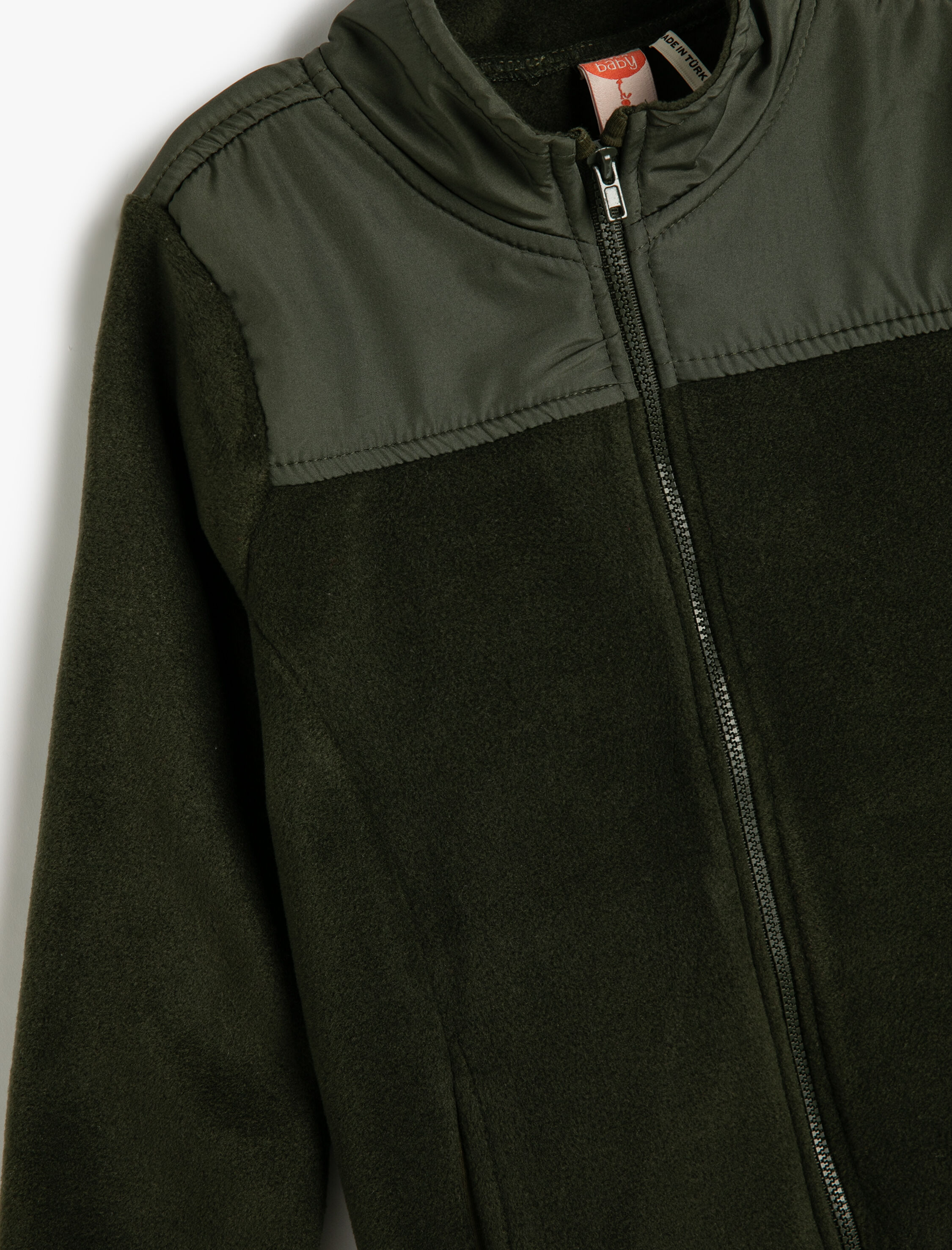  Erkek Bebek Fermuarlı Polar Sweatshirt Dik Yaka