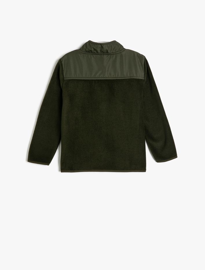 Erkek Bebek Fermuarlı Polar Sweatshirt Dik Yaka