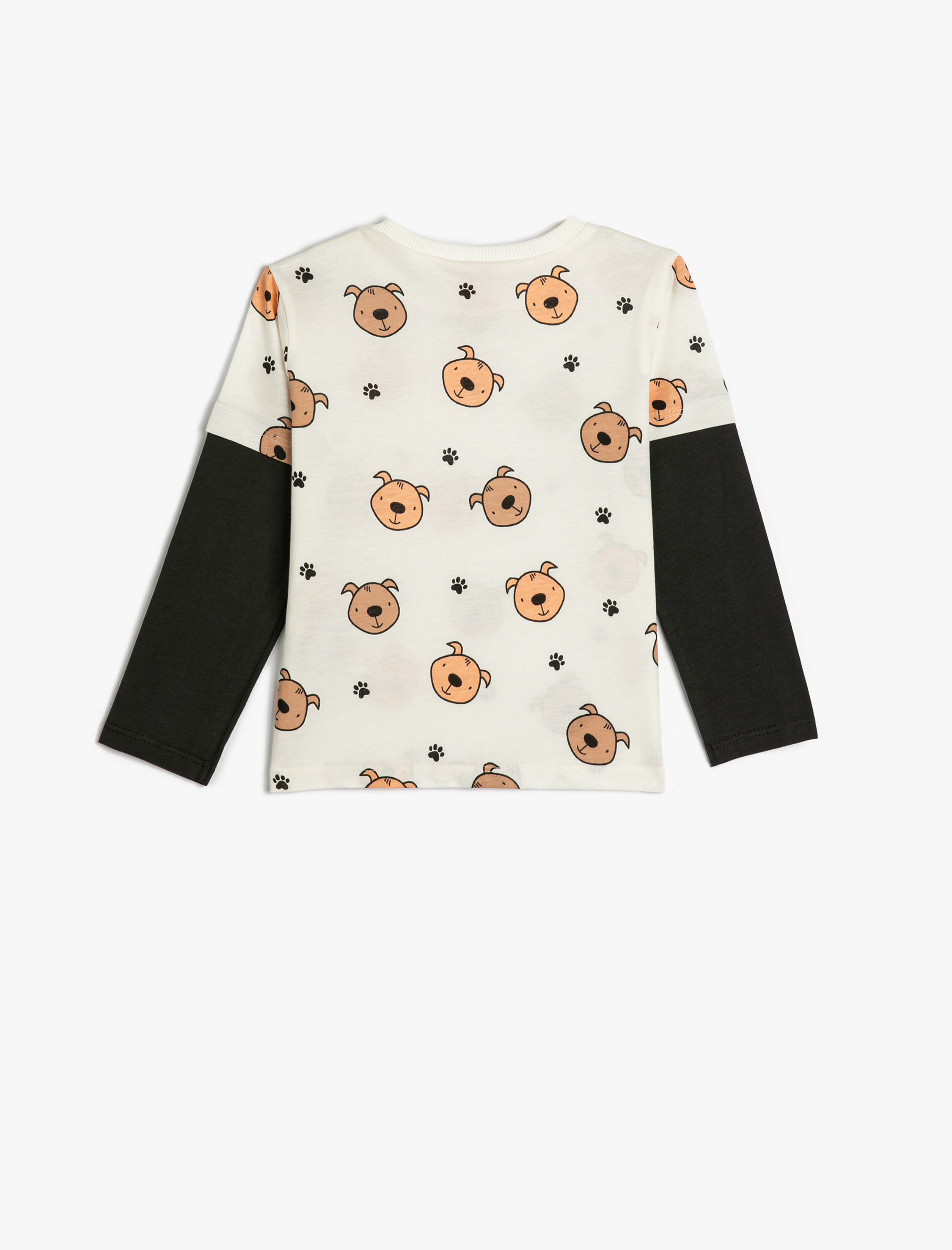  Erkek Bebek Tişört Uzun Kollu Bisiklet Yaka Baskı Detaylı Pamuklu