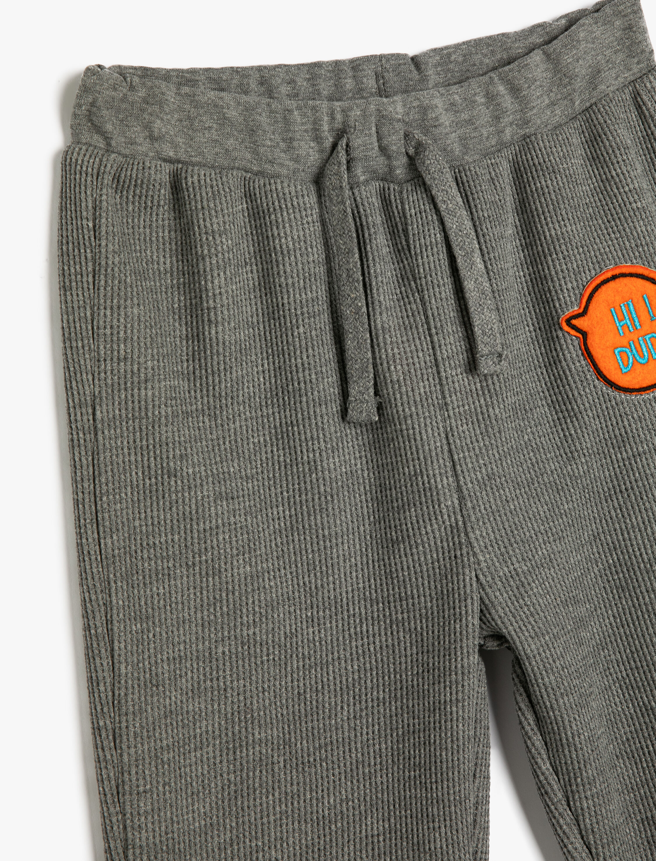  Erkek Bebek Jogger Eşofman Altı Aplike Detaylı Beli Bağlamalı Dokulu