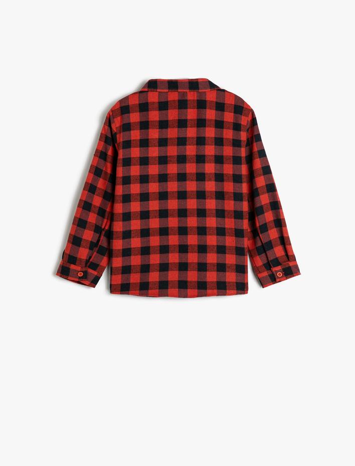 Erkek Bebek Oduncu Gömlek Uzun Kollu Cep Detaylı