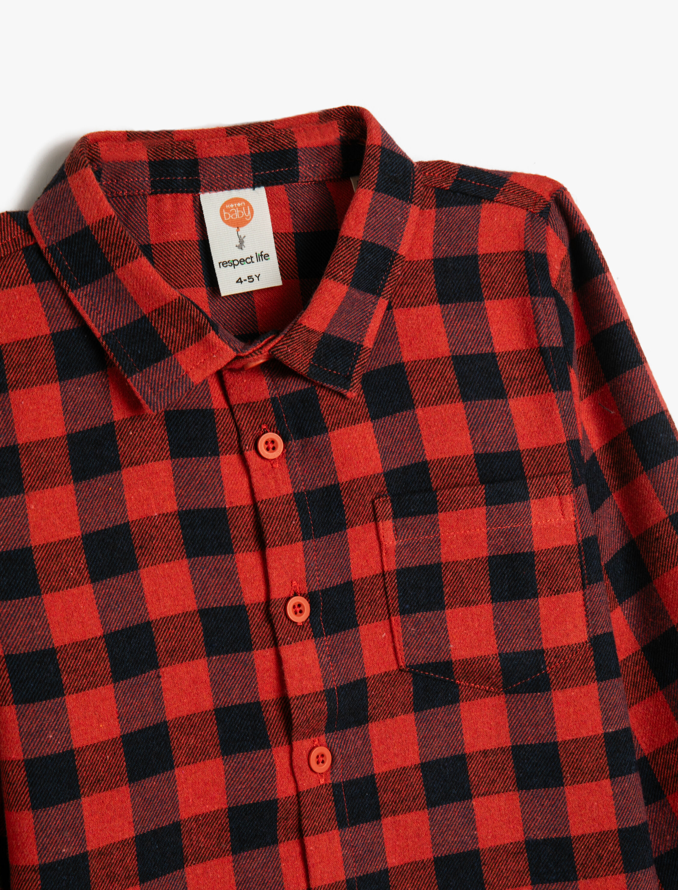  Erkek Bebek Oduncu Gömlek Uzun Kollu Cep Detaylı