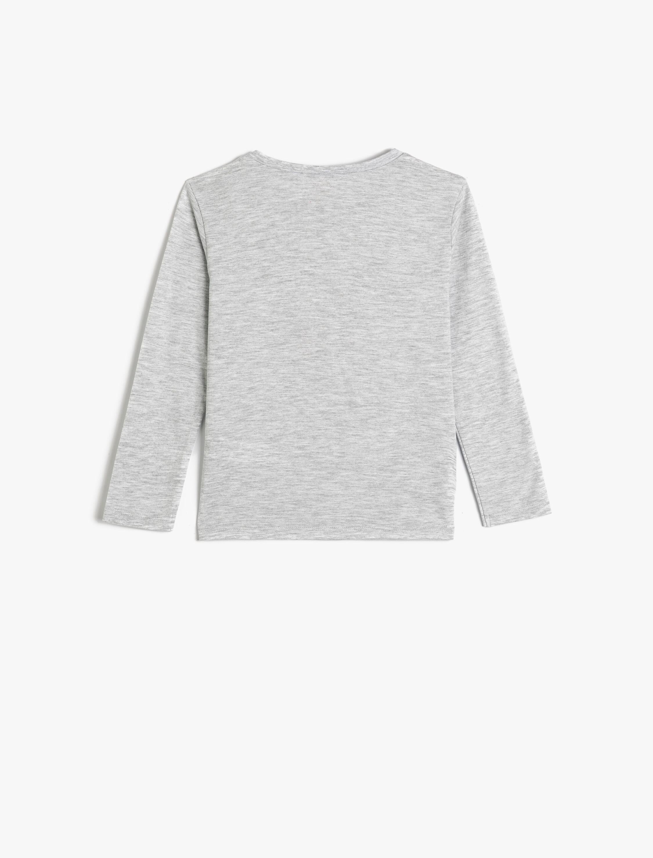  Kız Bebek Tişört Uzun Kollu Bisiklet Yaka Baskı Detaylı Pamuklu