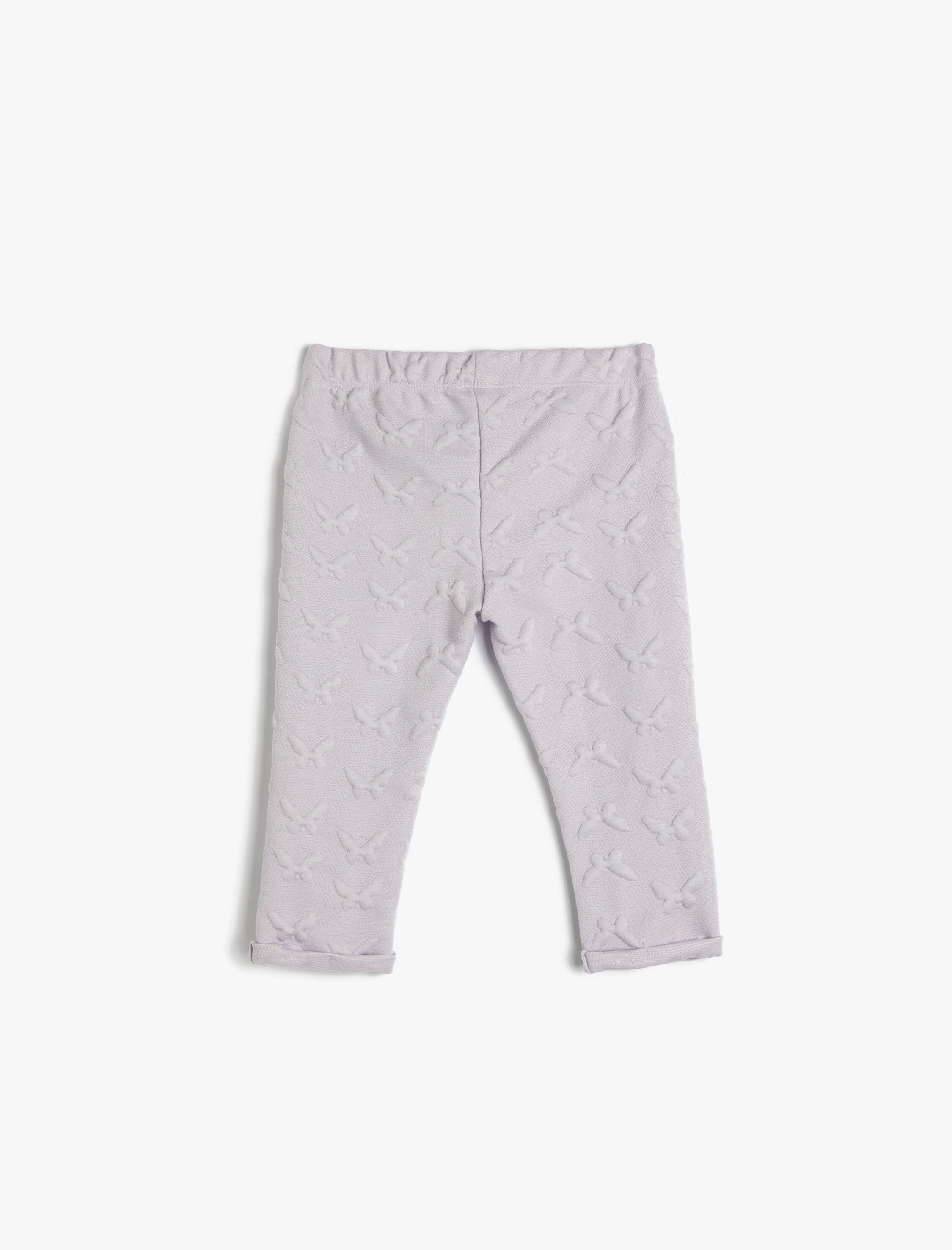  Kız Bebek Eşofman Altı Kelebek Kabartma Baskılı Beli Lastikli