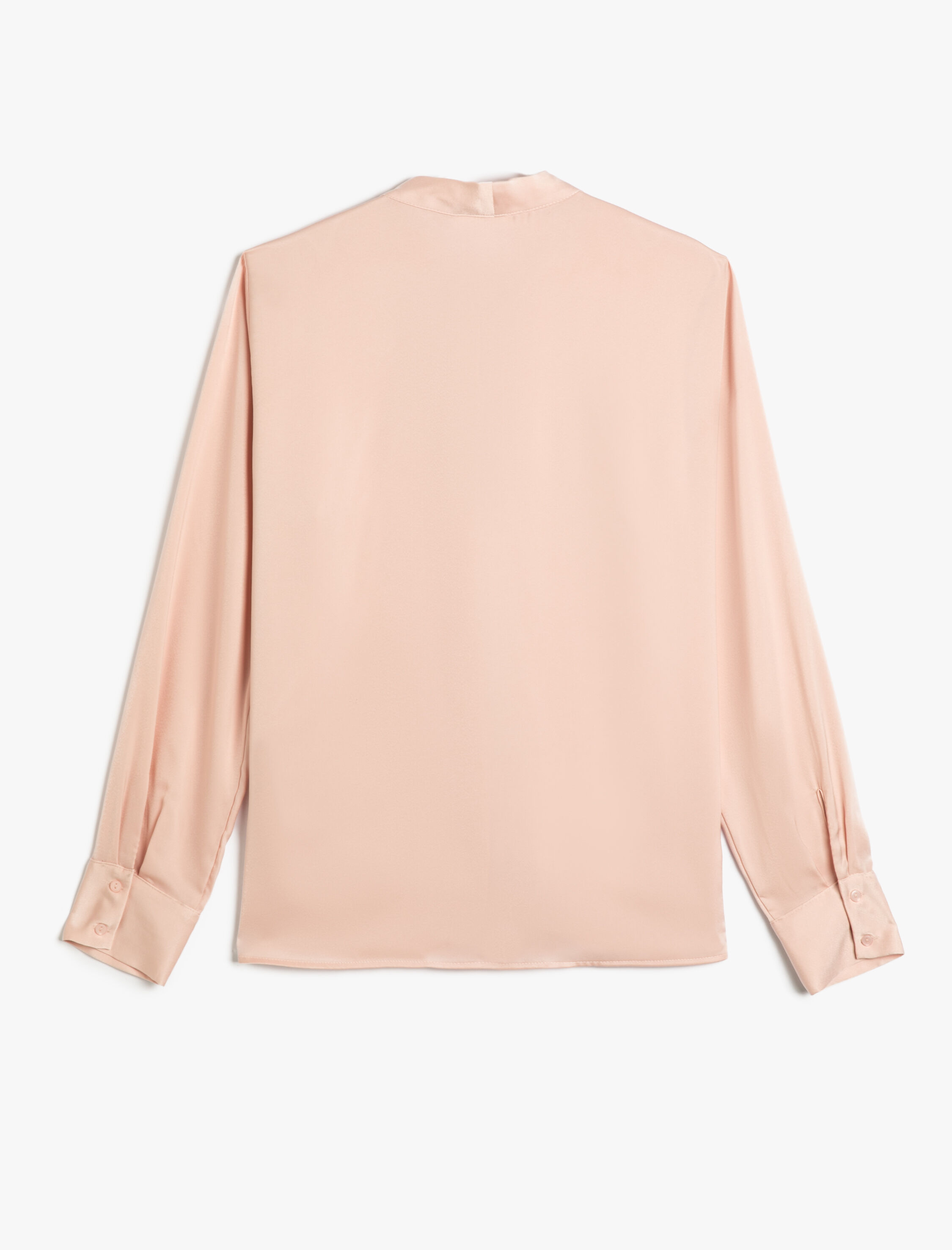   Uzun Kollu Gömlek Fular Yaka Basic