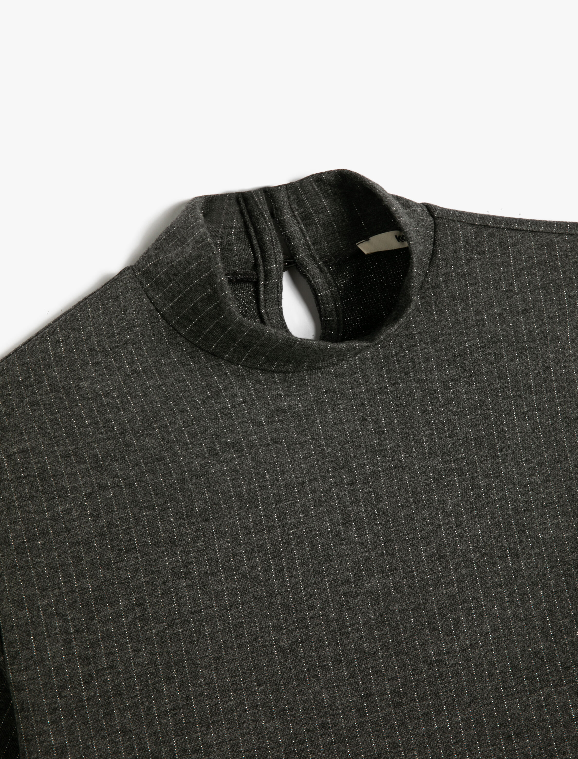   Kısa Kollu Tişört Dik Yaka Viskon Karışımlı