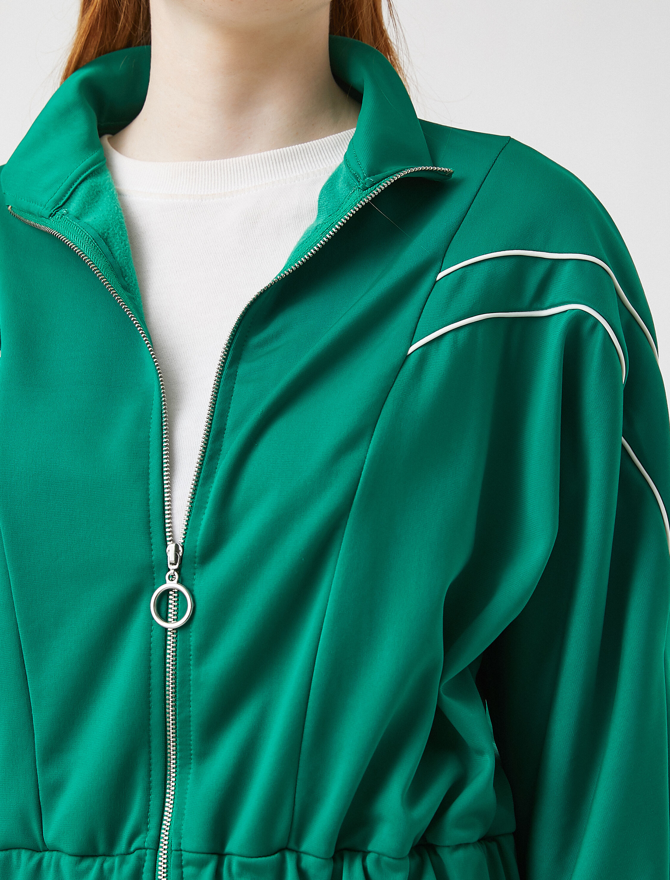   Fermuarlı Crop Sweatshirt