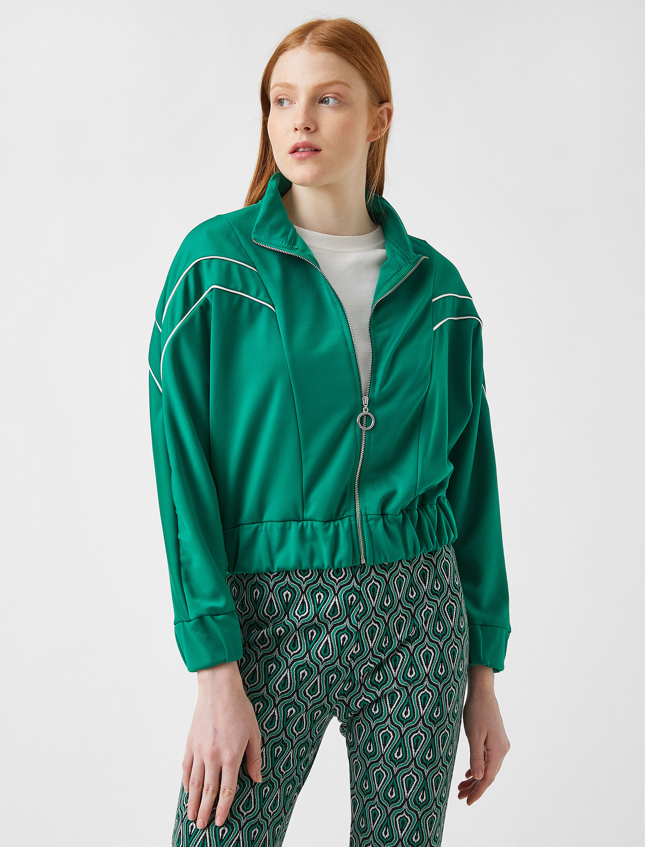   Fermuarlı Crop Sweatshirt