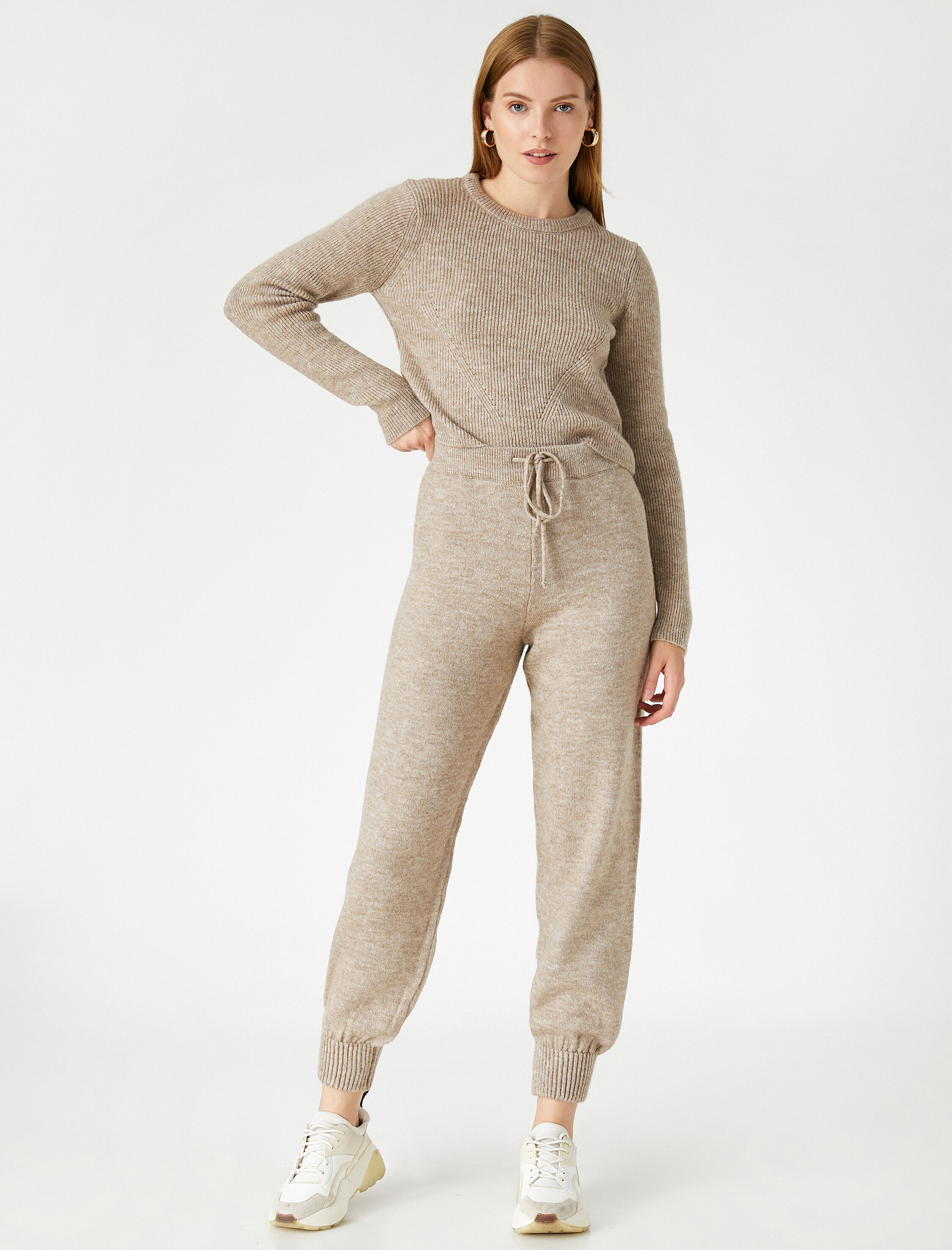   Beli Bağlamalı Triko Pantolon