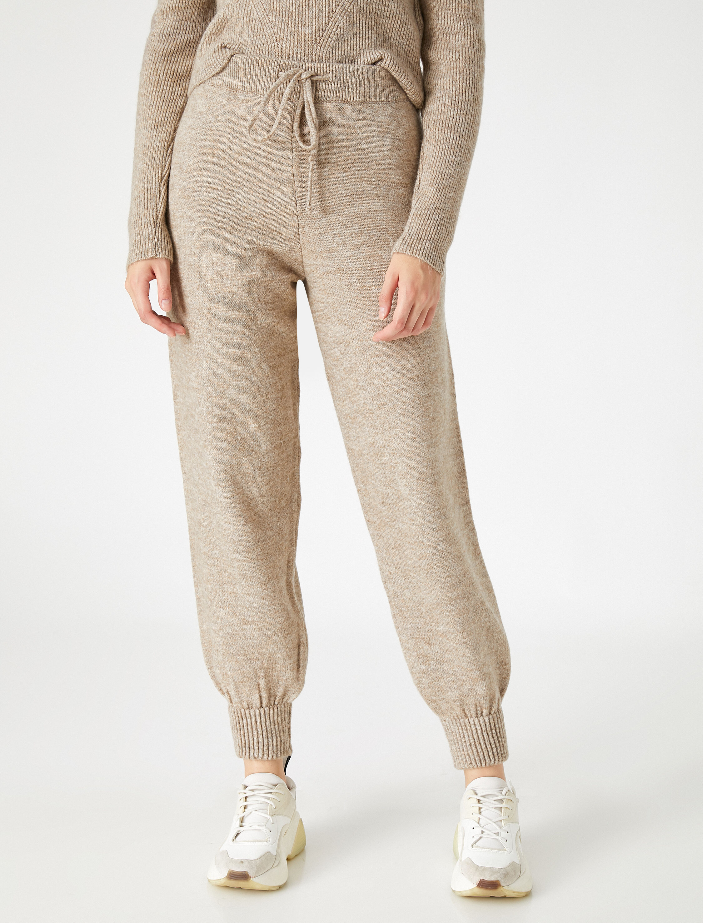   Beli Bağlamalı Triko Pantolon