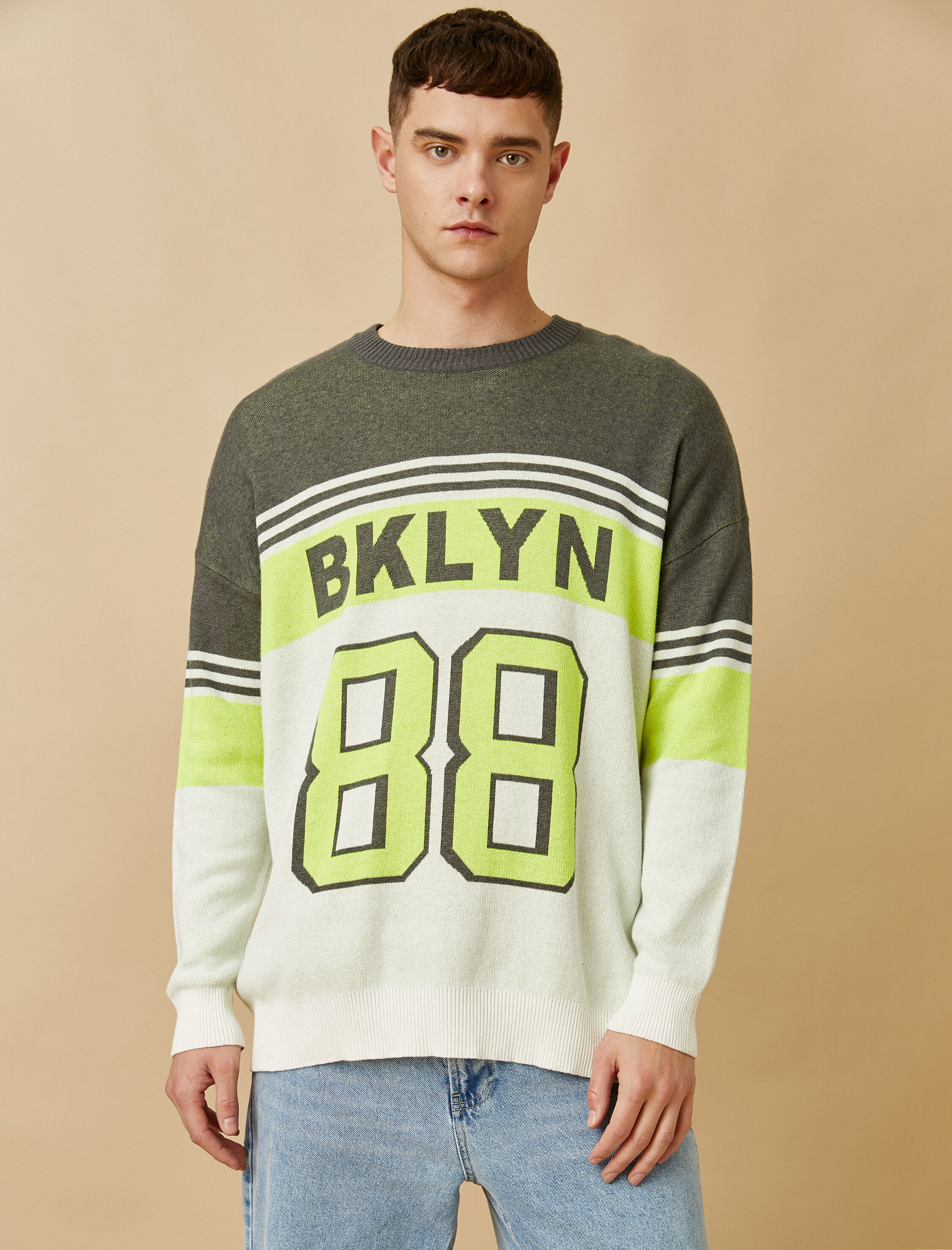 Oversize Kolej Desenli Kazak