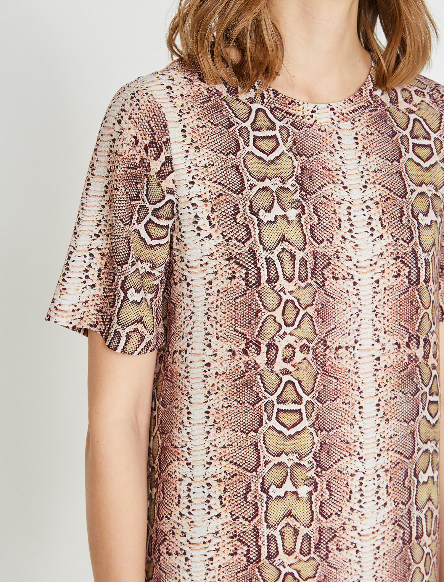   Yılan Derisi Desenli Elbise