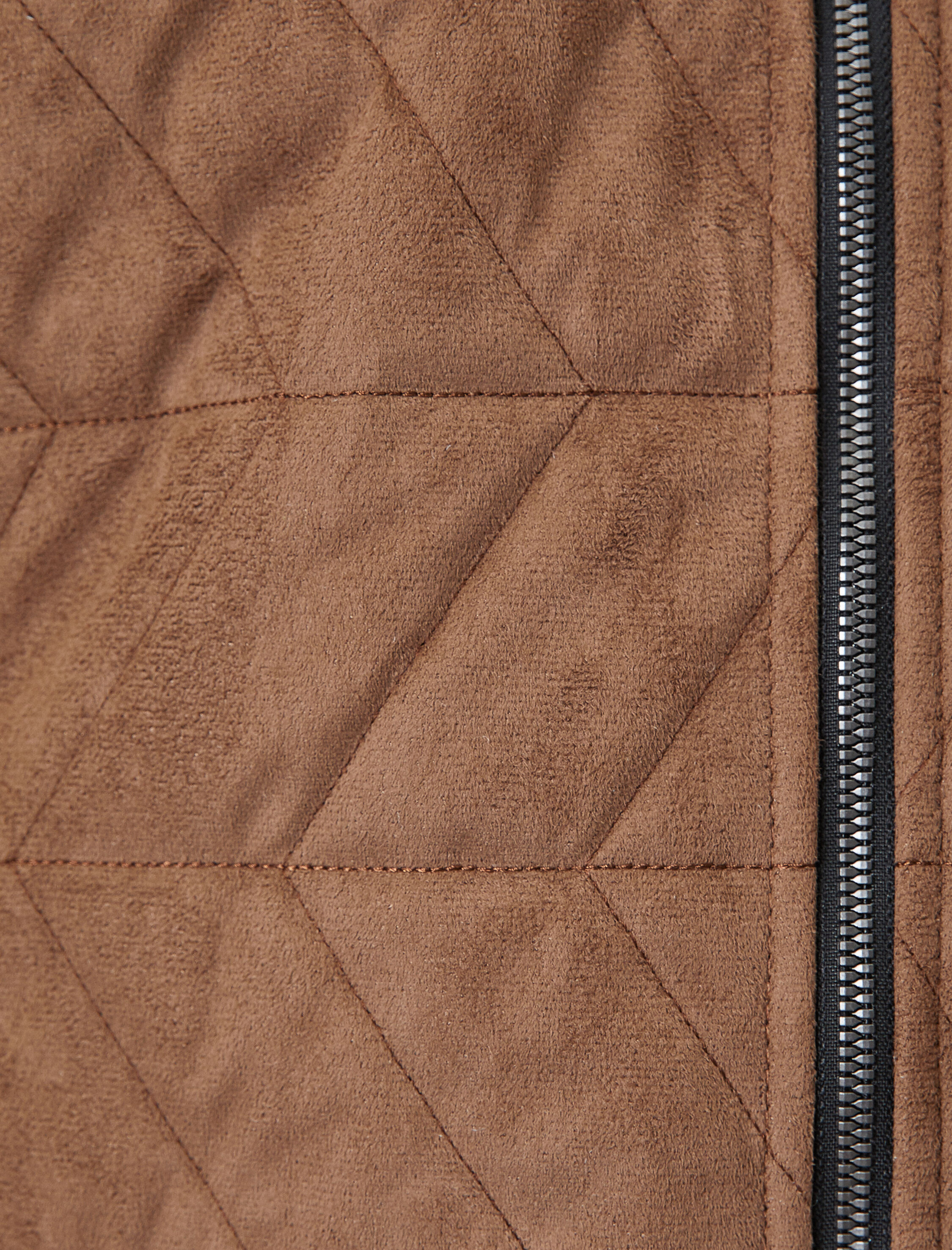   Deri Görünümlü Fermuarlı Mont