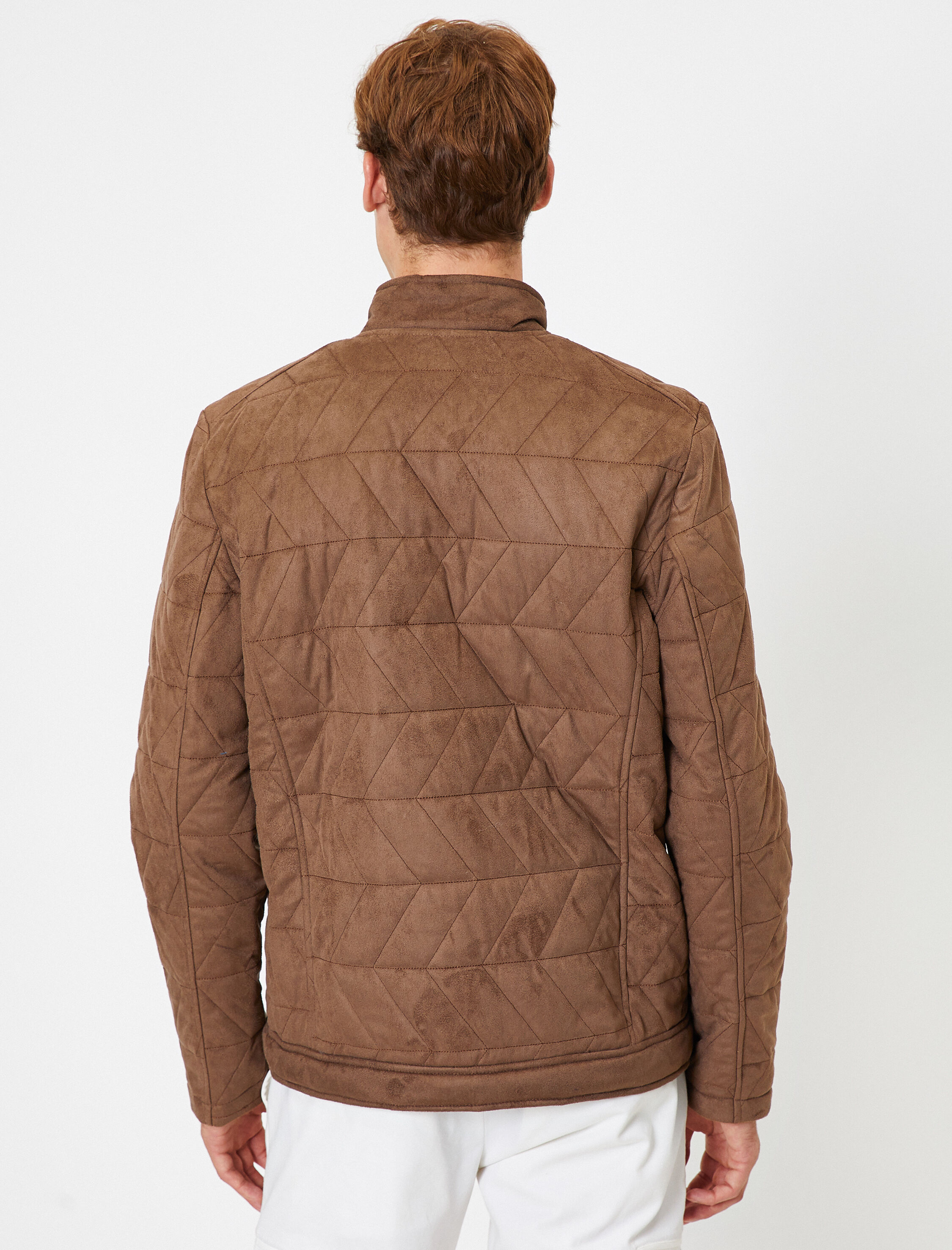   Deri Görünümlü Fermuarlı Mont