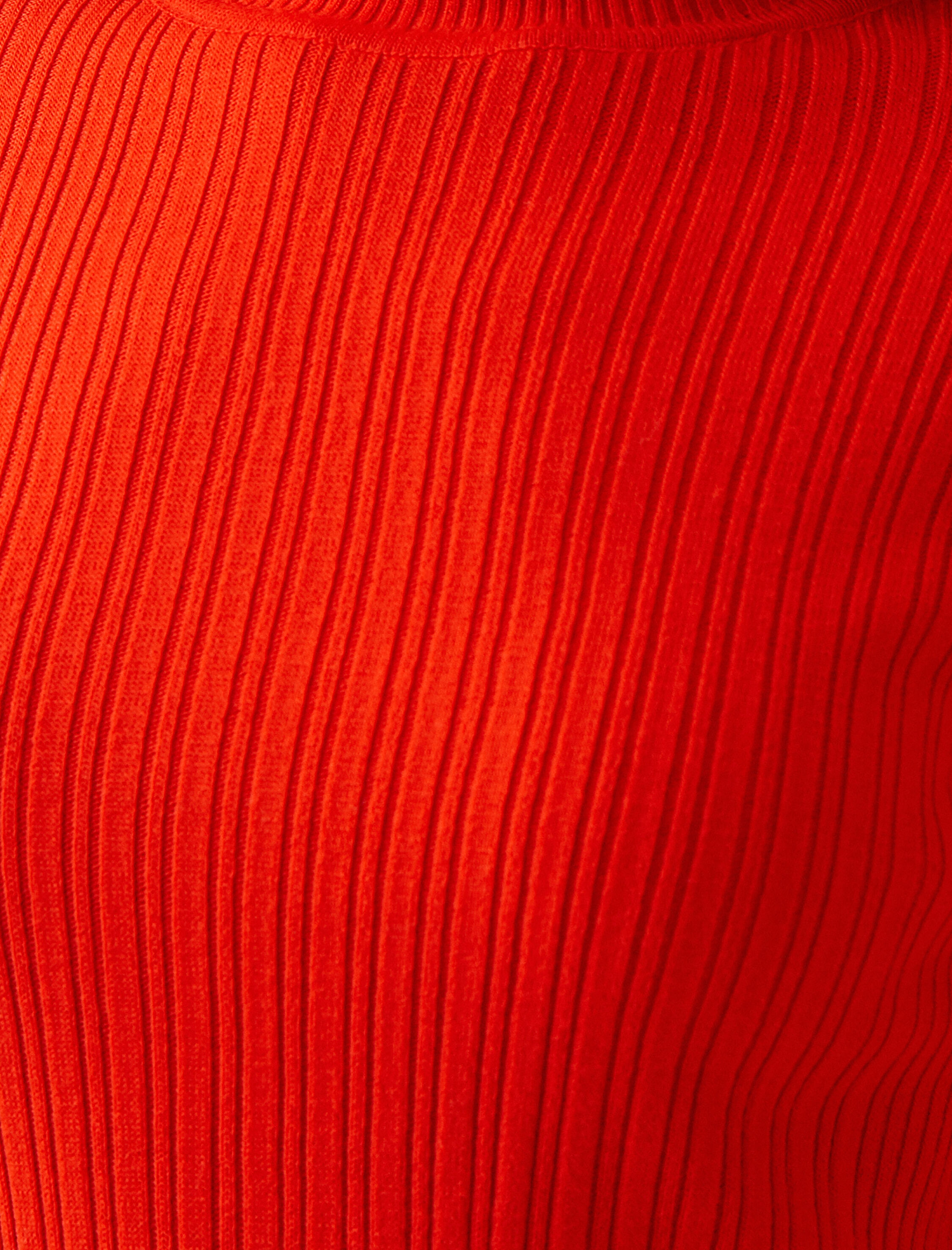   Yüksek Yaka Fitilli Basic Triko Kazak Kaşmir Dokulu