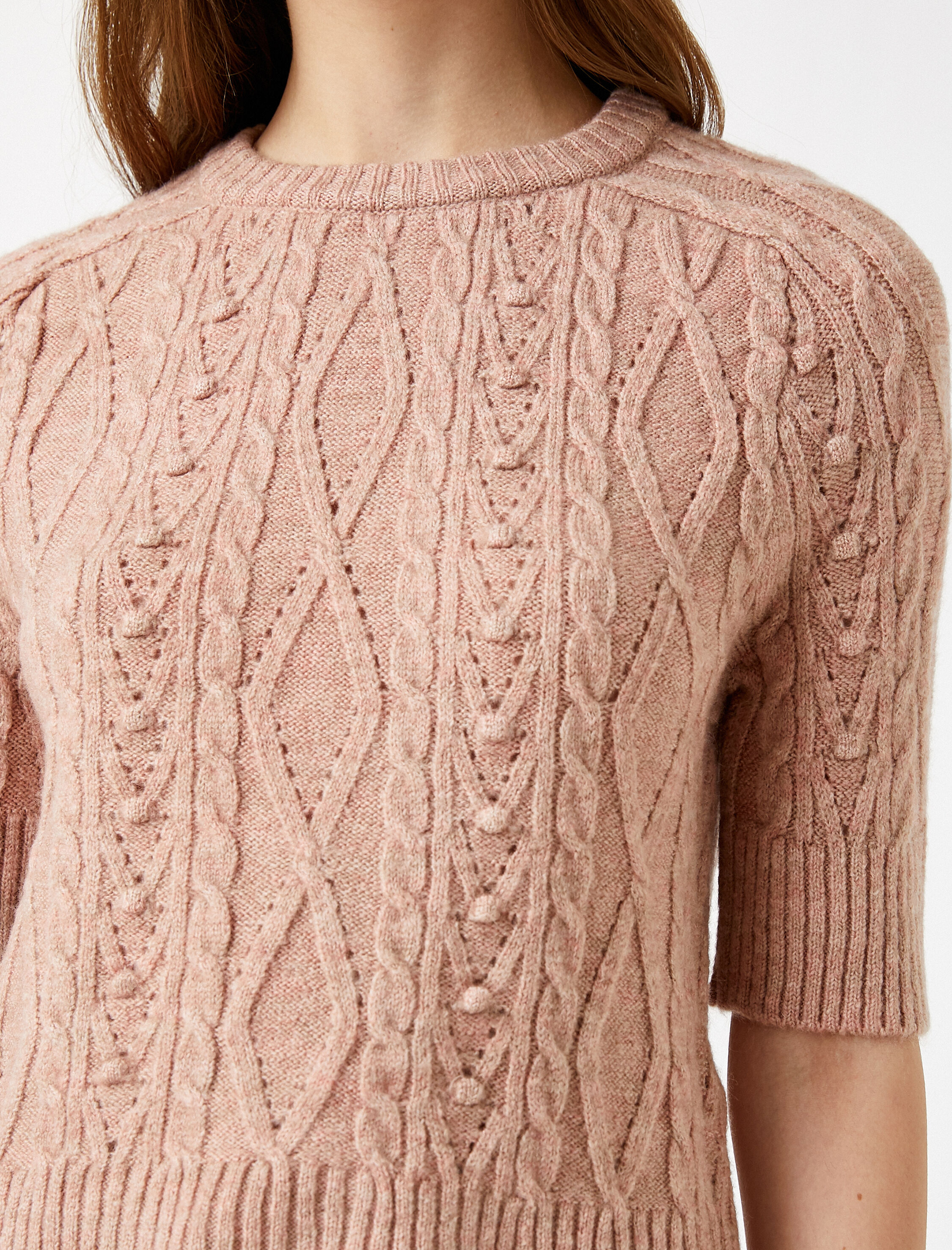   Bisiklet Yaka Triko Kazak Kısa Kollu