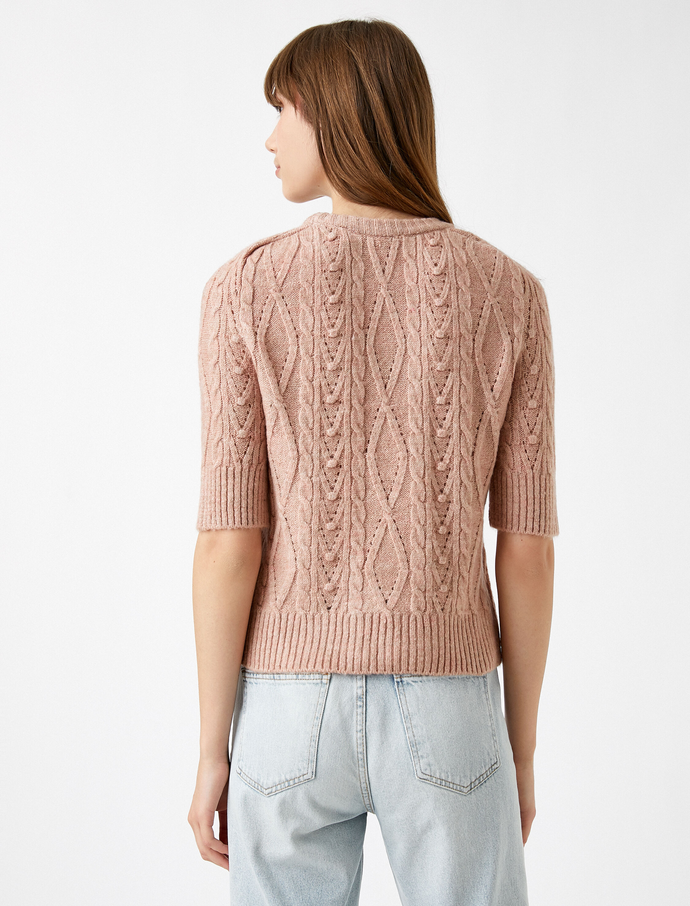   Bisiklet Yaka Triko Kazak Kısa Kollu