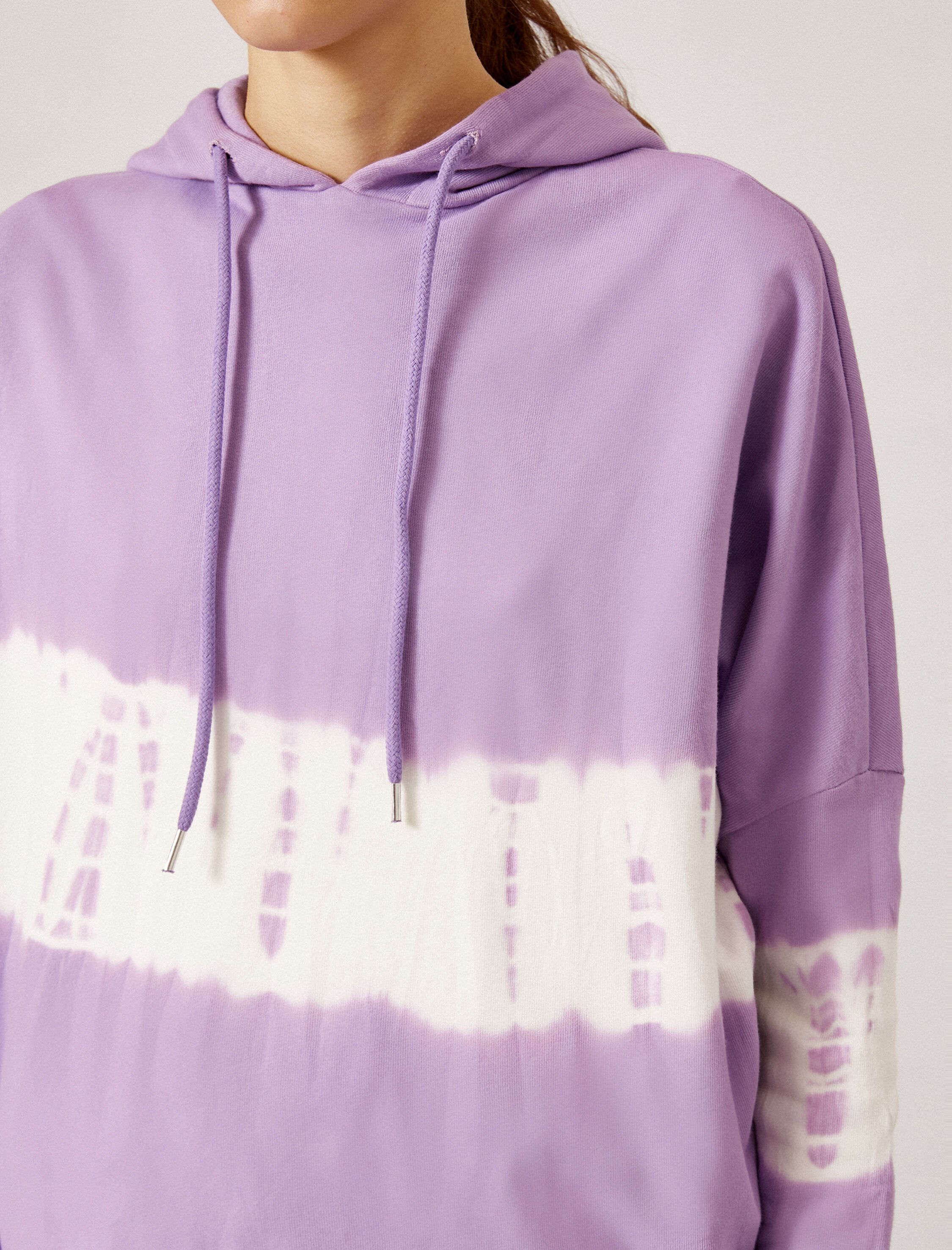   Kapüşonlu Sweatshirt Renk Bloklu Pamuklu Oversize