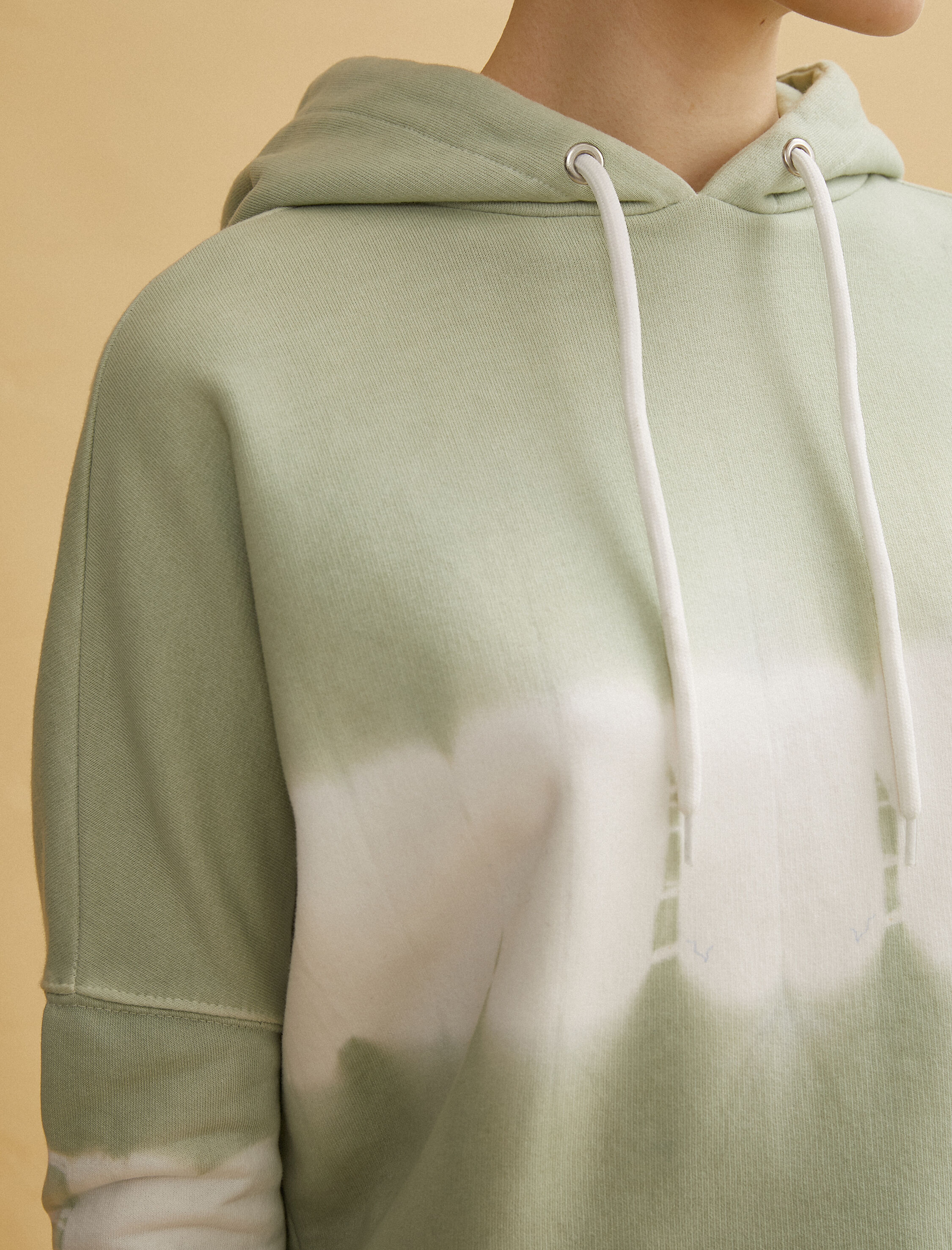   Kapüşonlu Sweatshirt Renk Bloklu Pamuklu Oversize