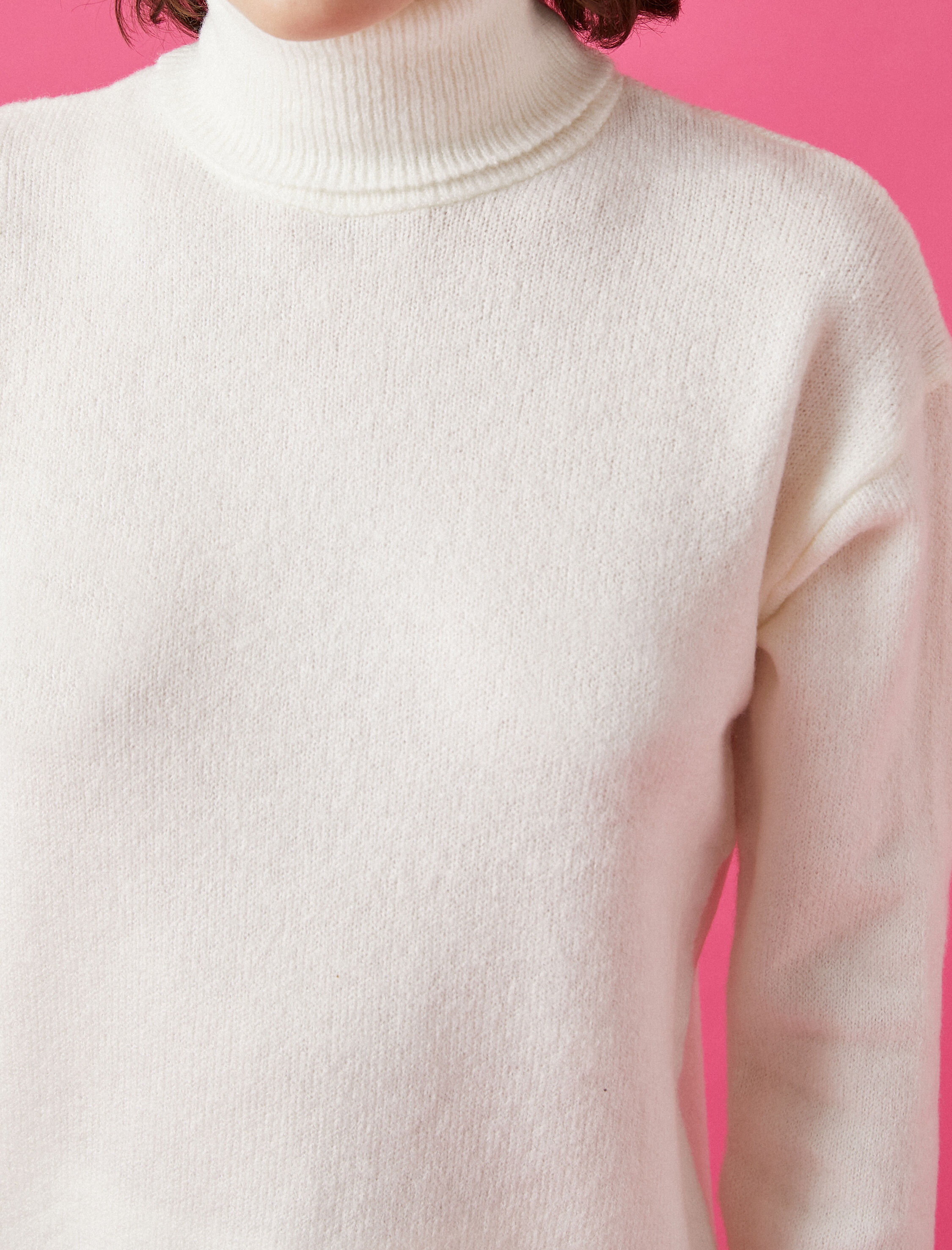   Balıkçı Yaka Oversize Triko Kazak