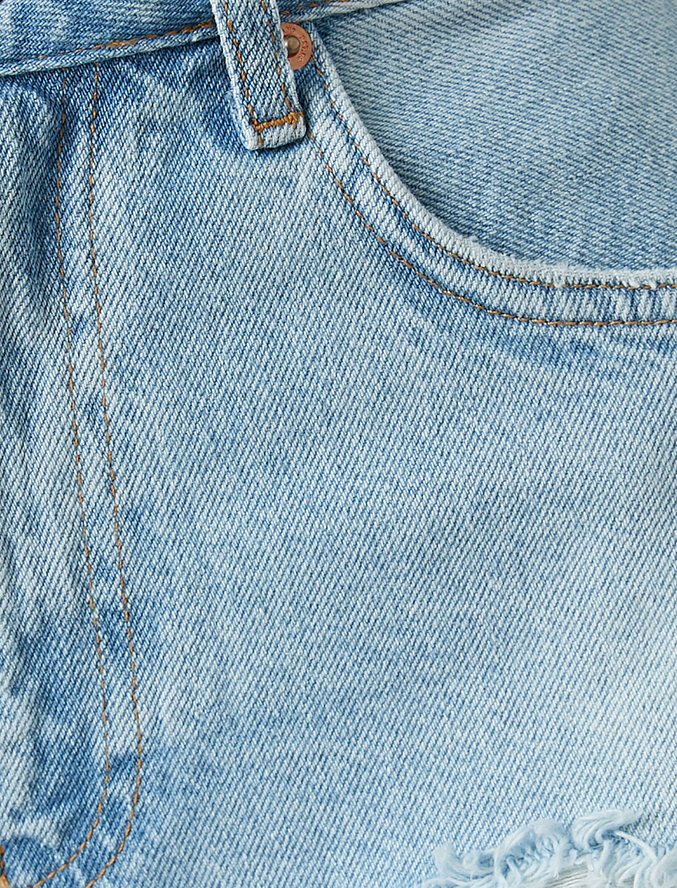   Yüksek Bel Kot Şort