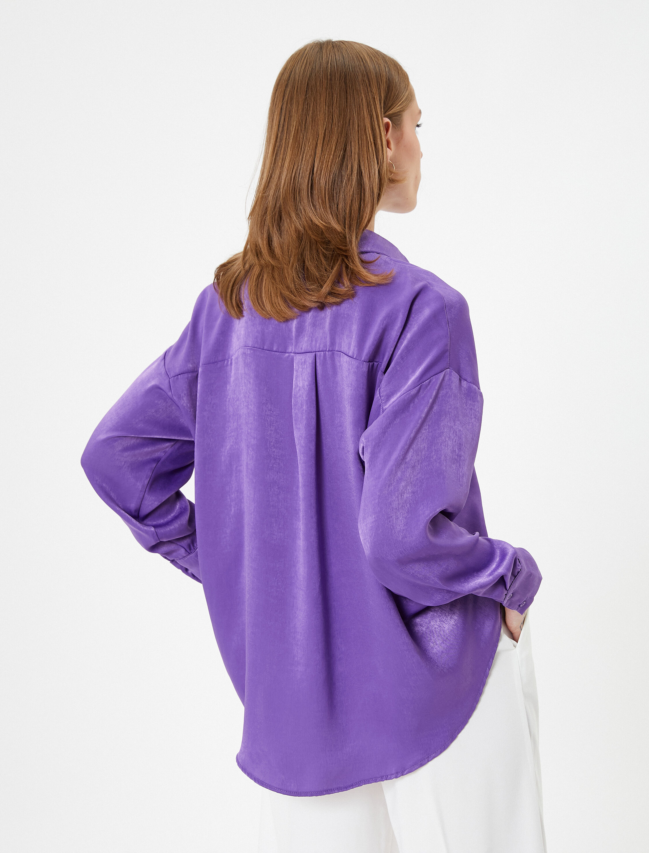 Saten Gömlek Uzun Kollu